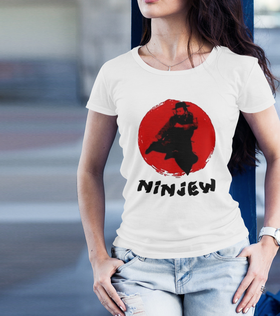 Ninjew Red Circle Kick Martial Arts Style T-Shirt