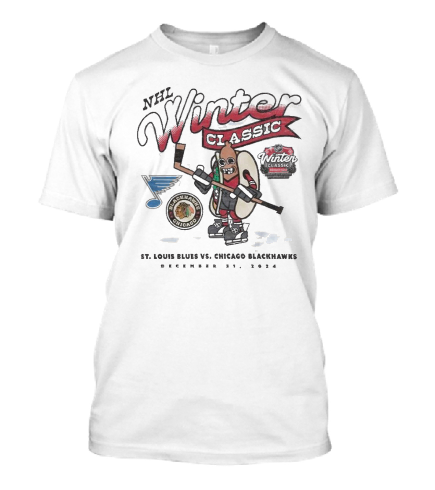 NHL Winter Classic St. Louis Blues Vs Chicago Blackhawks December 31 2024 T-Shirt