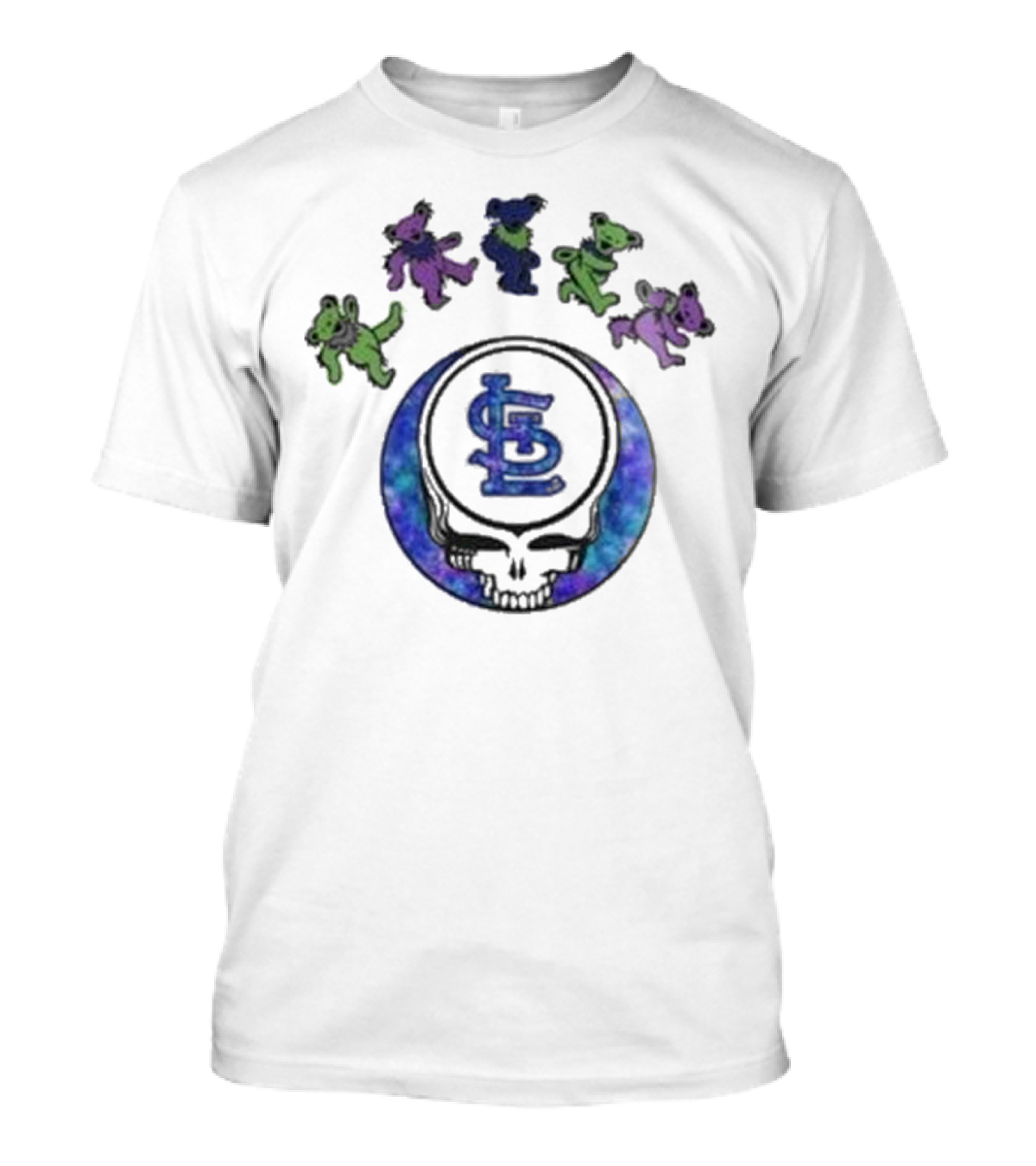 St. Louis Cardinals Grateful Dead 2025 Skull Bears Night Baseball T-Shirt