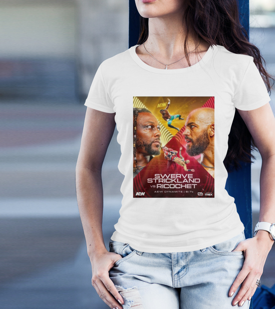 AEW Dynamite Swerve Strickland Vs Ricochet 8 7 2025 Live On Tbs Stream On Max T-Shirt