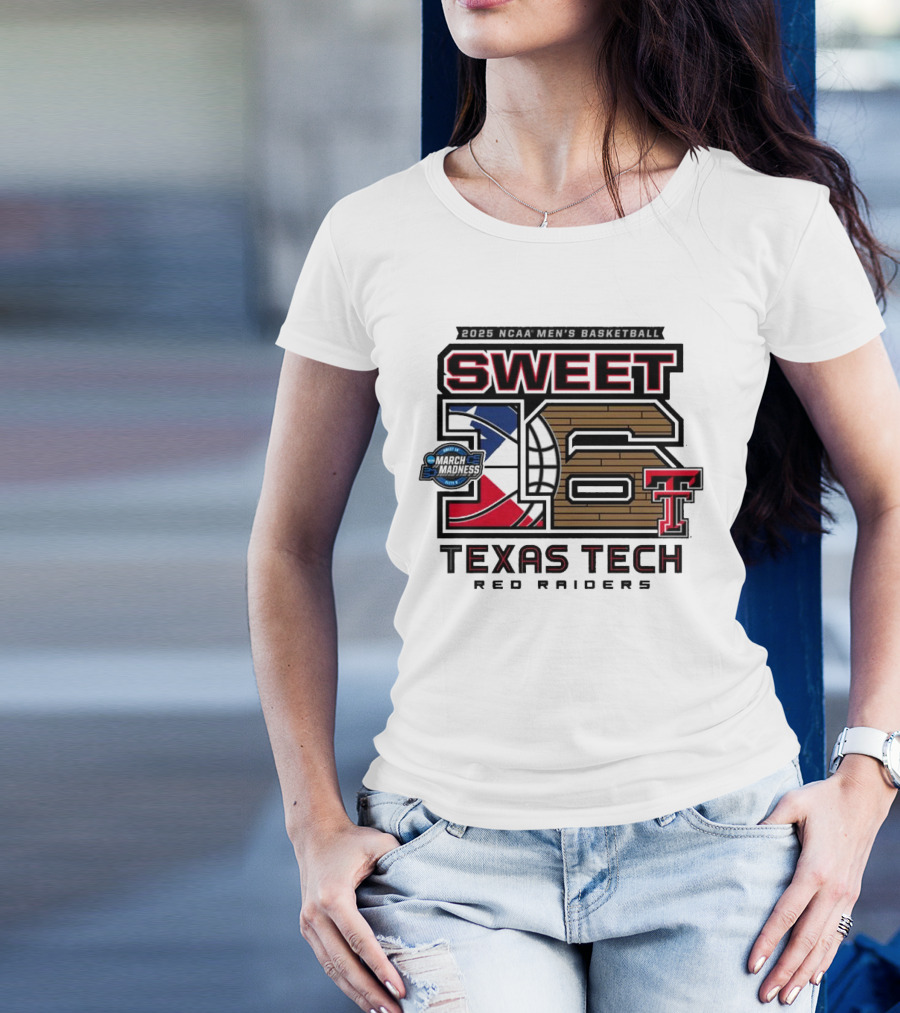 Texas Tech Basketball Sweet 16 Above The Rim 2025 Grey Tri-Blend T-Shirt