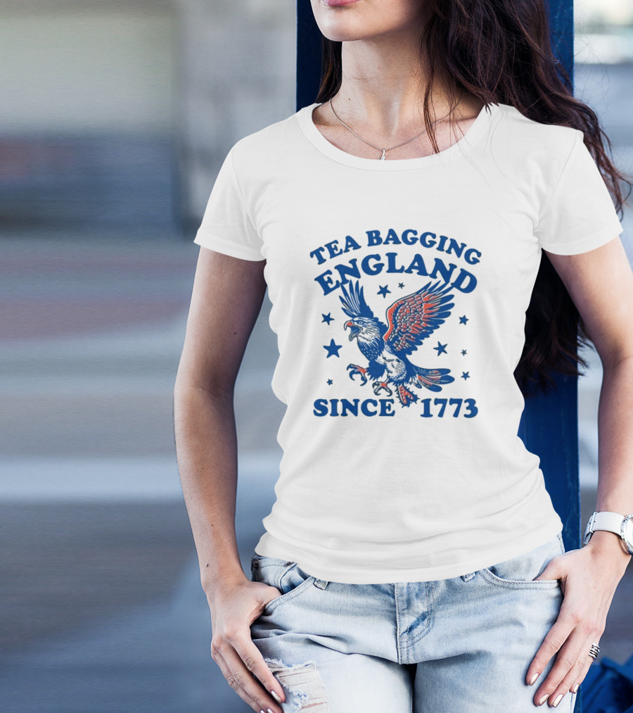 Tea Bagging England Since 1773 Bald Eagle And Stars T-Shirt