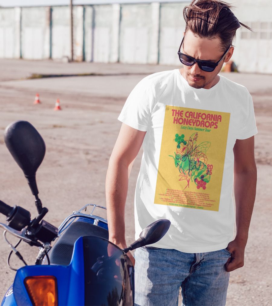 The California Honeydrops 2025 Lazy Days Summer Tour Dates And Locations Colorful Bee Art T-Shirt