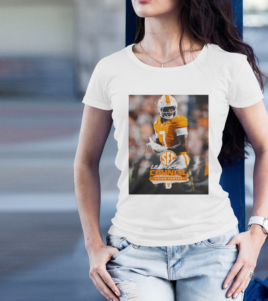 Tennessee Vols Arion Carter SEC Leadership Council Football T-Shirt