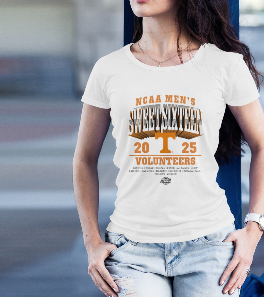 NCAA Men's Sweet Sixteen 2025 Tennessee Volunteers Estrella Boswell Dubar Lanier T-Shirt