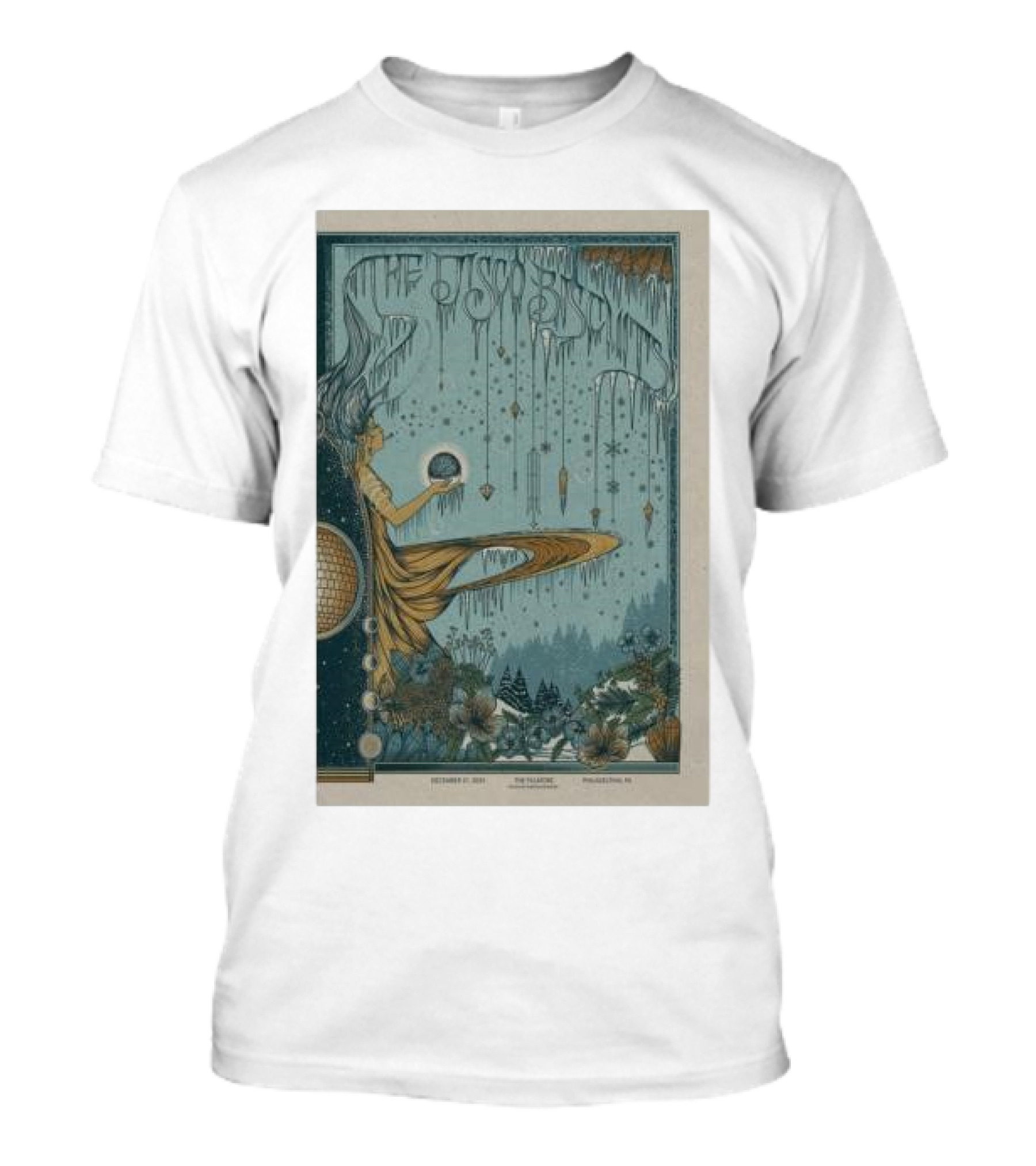 The Disco Biscuits Tour December 31 2024 Philadelphia PA Psychedelic Winter Scene T-Shirt