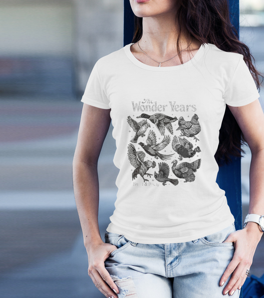 The Wonder Years Burst And Decay Bird Collage Falling Leaves T-Shirt