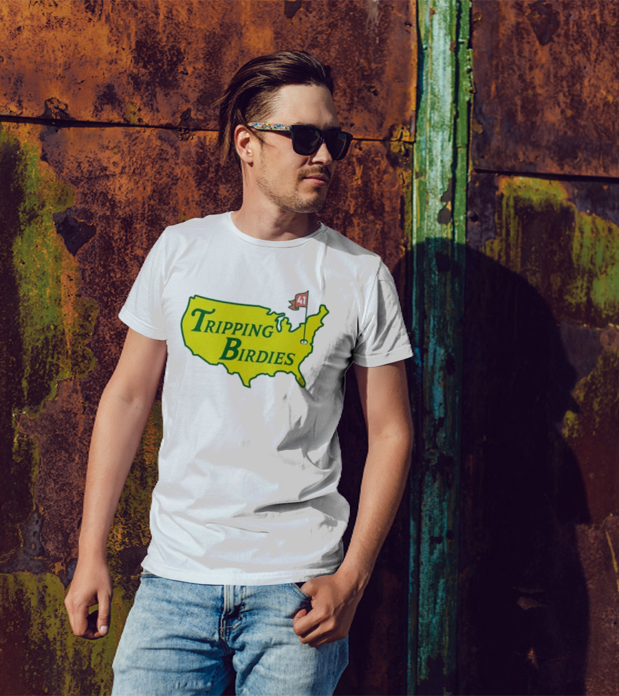 Tripping Birdies USA Map Masters Golf Flag 41 T-Shirt