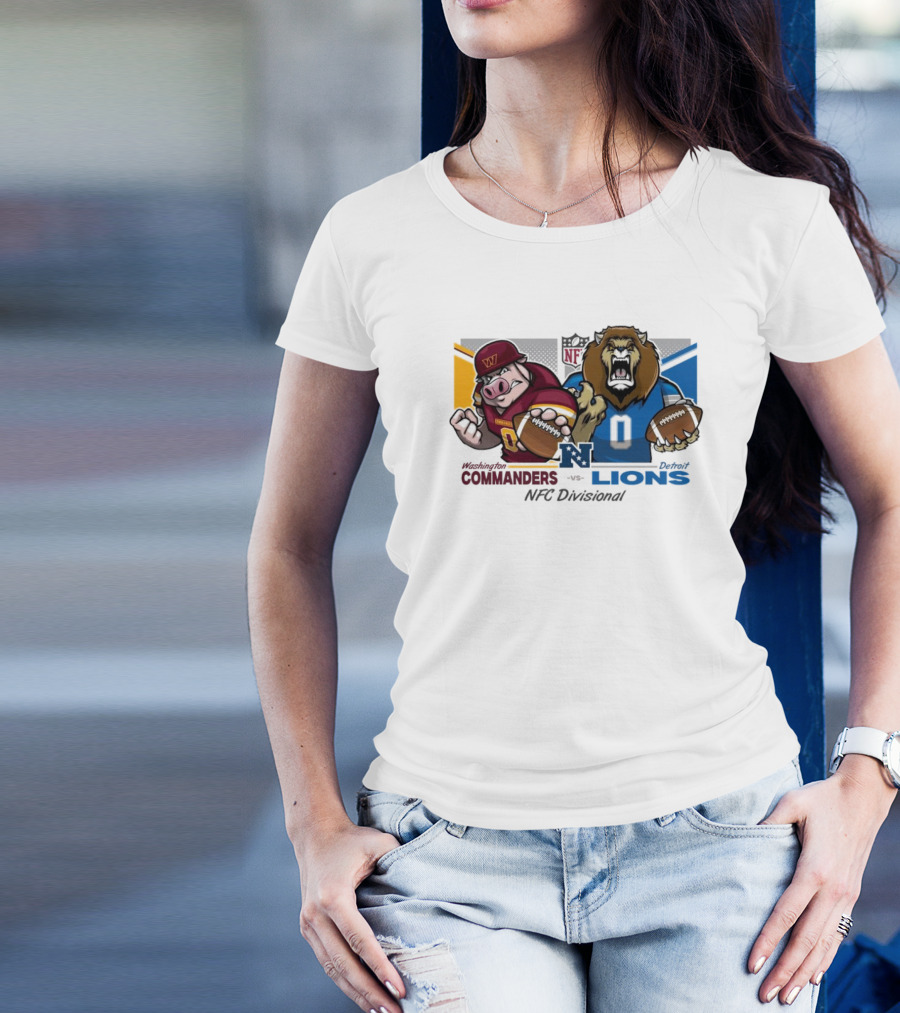 Washington Commanders Vs Detroit Lions NFL NFC Eric Poole Matchup Mascots T-Shirt