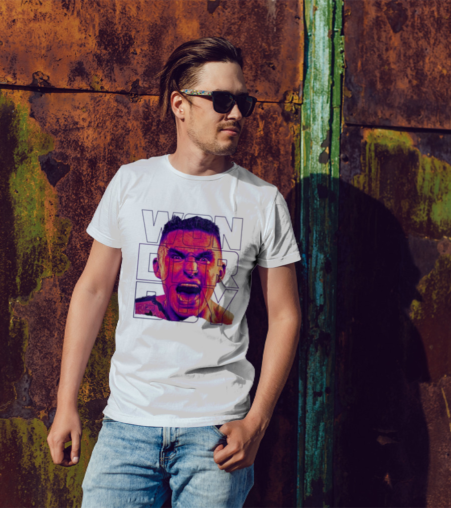 Wonderboy Brian Morris Deranged Bold Typography Expression T-Shirt