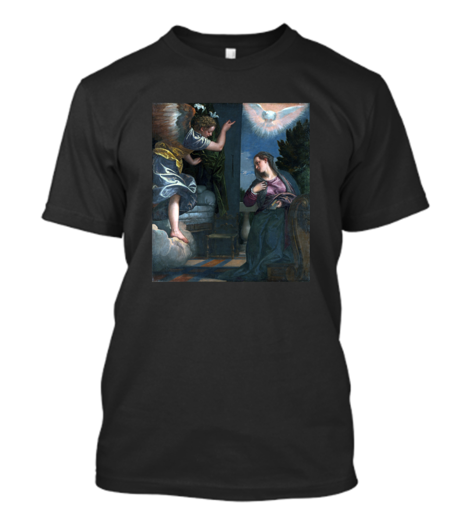 Paolo Veronese The Annunciation Angel Appearing To The Virgin Mary In Classical Setting T-Shirt