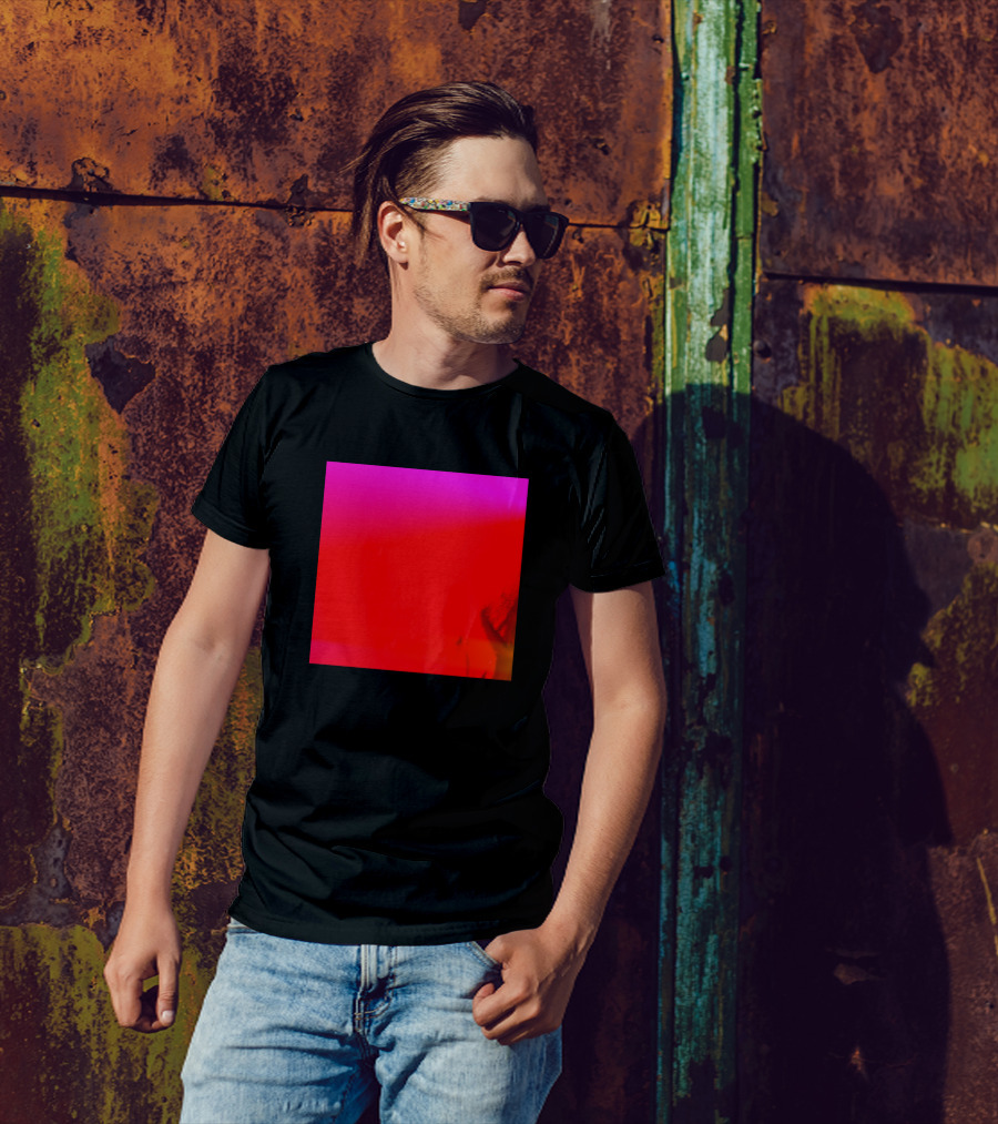 Pink Red Gradient Square T-Shirt