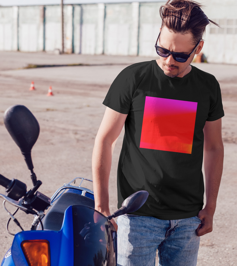 Pink Red Gradient Square T-Shirt
