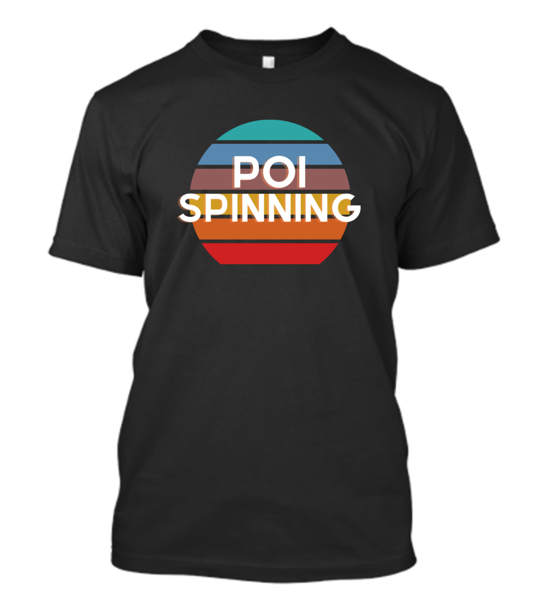 POI Spinning Retro Striped Fire Dancing Circles T-Shirt