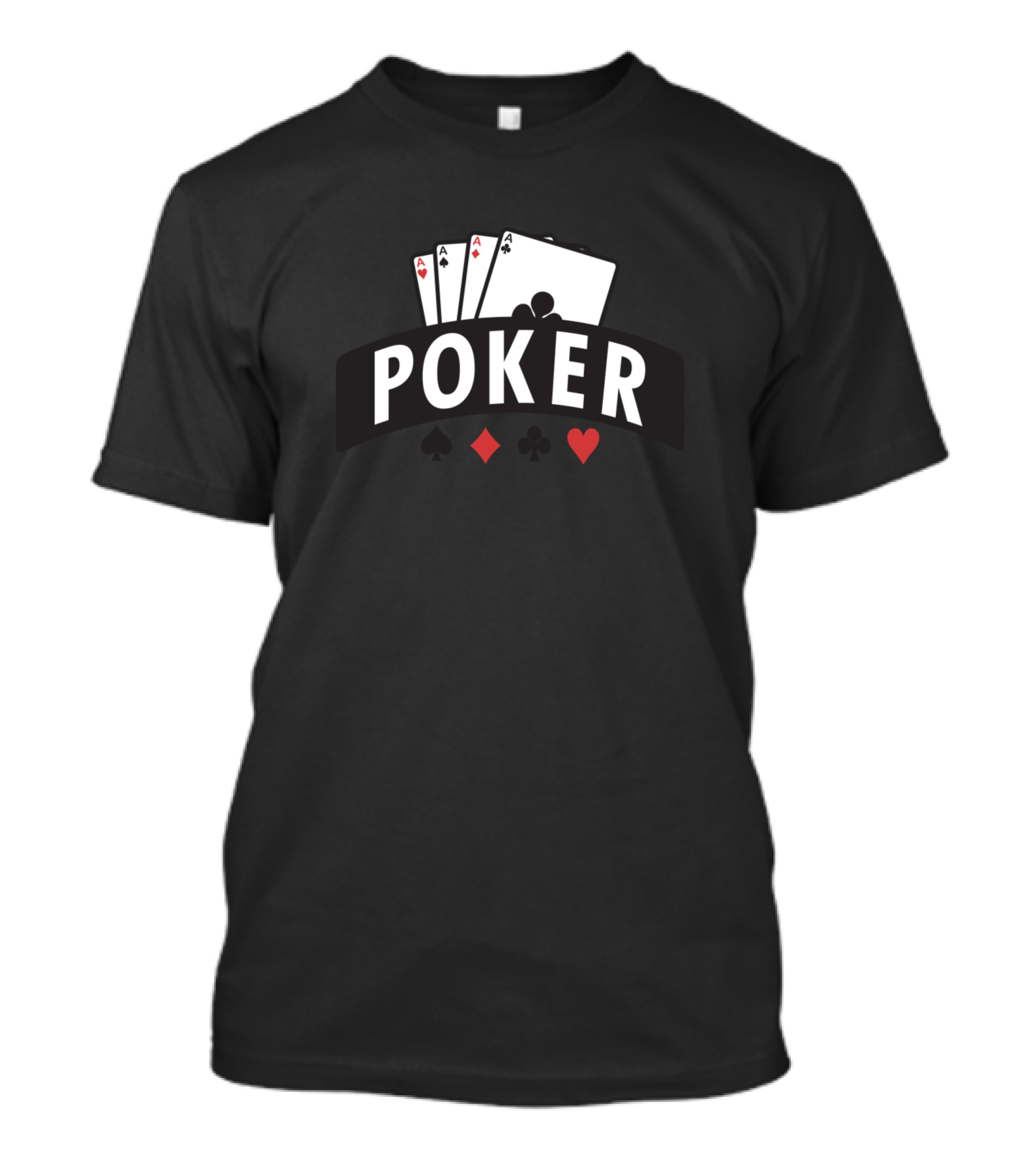 Poker Four Aces Heart Diamond Playing Cards T-Shirt