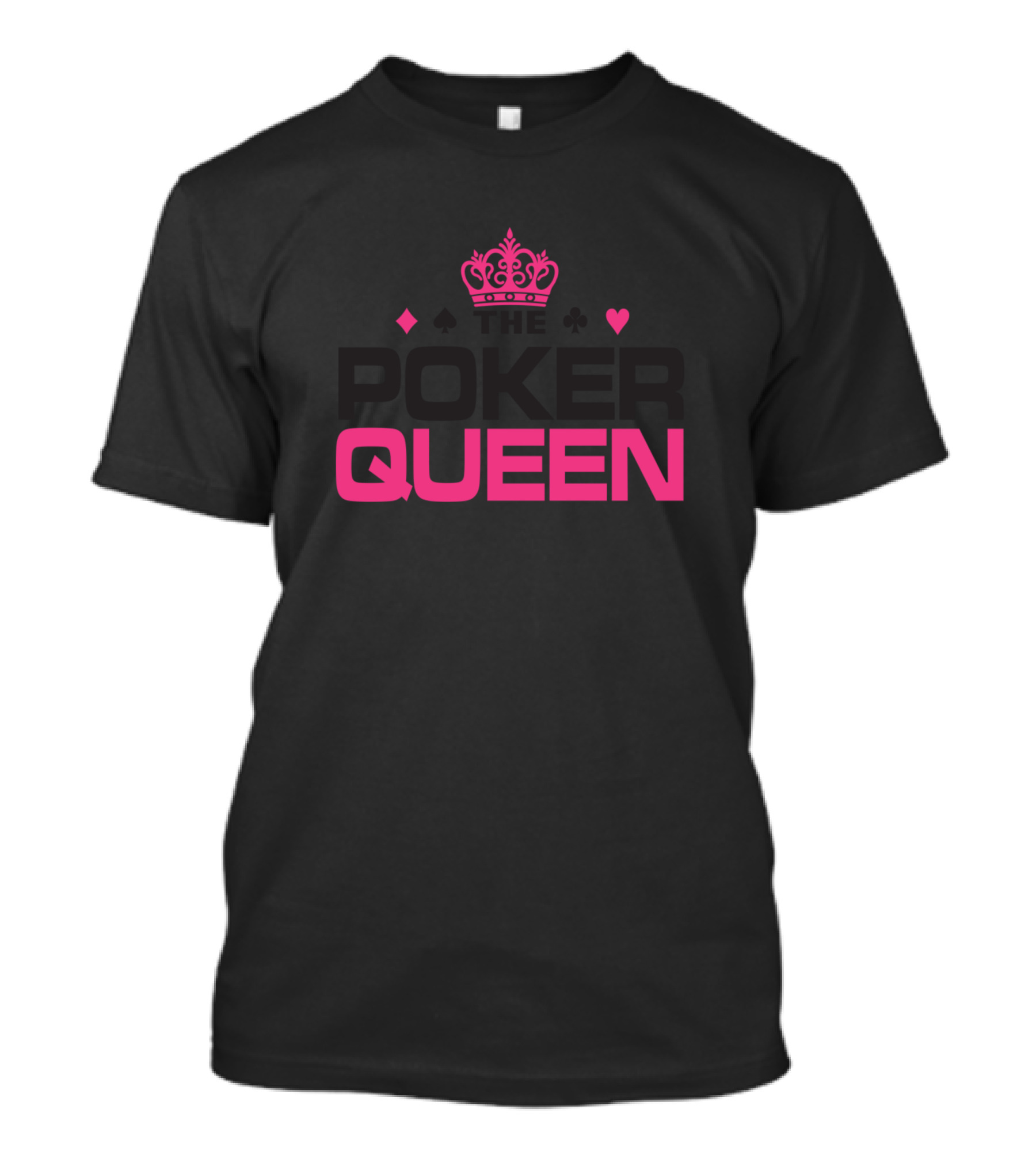 Poker Queen Crown Heart And Diamond T-Shirt