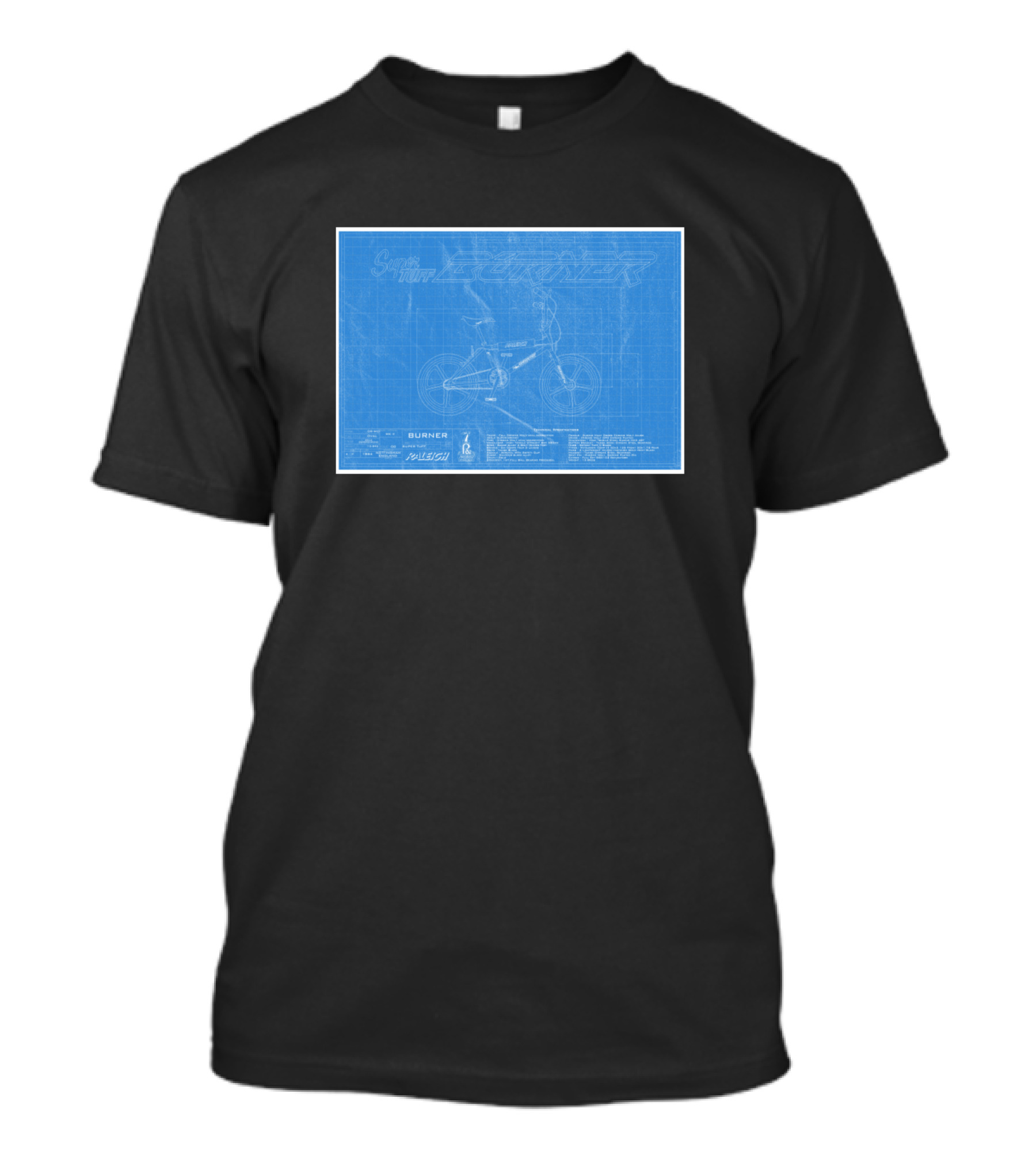 Blueprint Raleigh Winner Bicycle Schematic Structure Drawing Raleigh All Steel Cycle Co Ltd T-Shirt