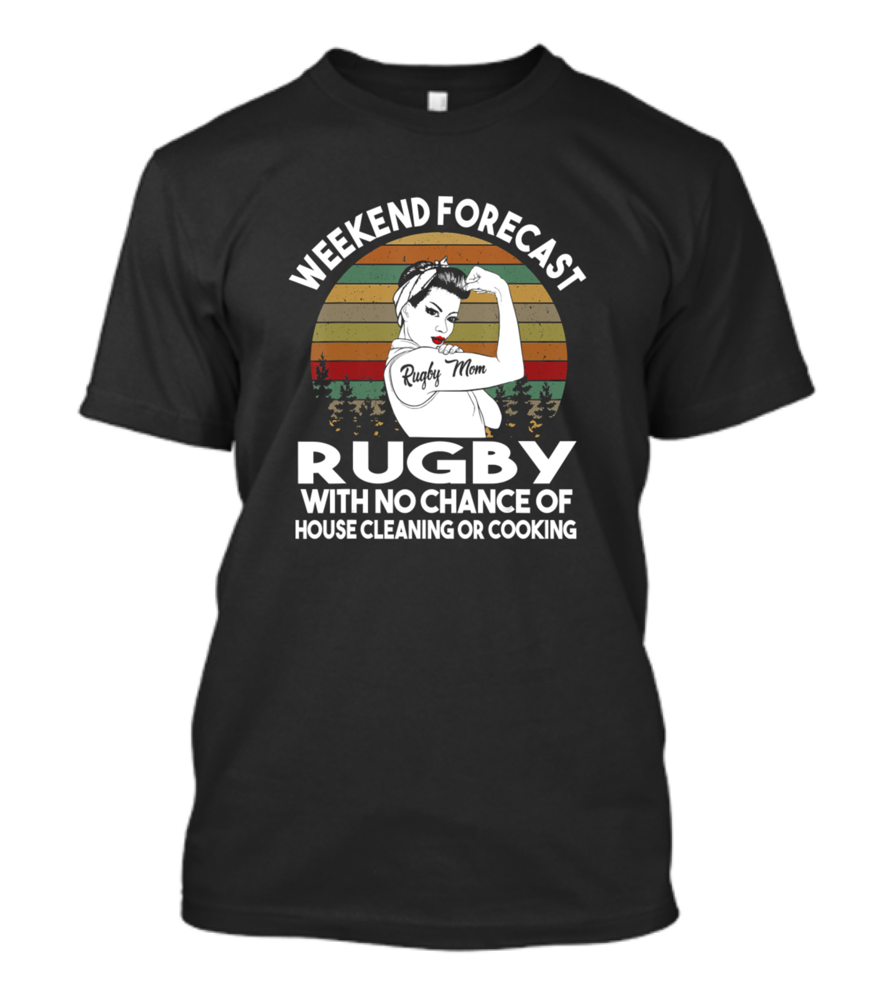 Weekend Forecast Rugby Mom T-Shirt