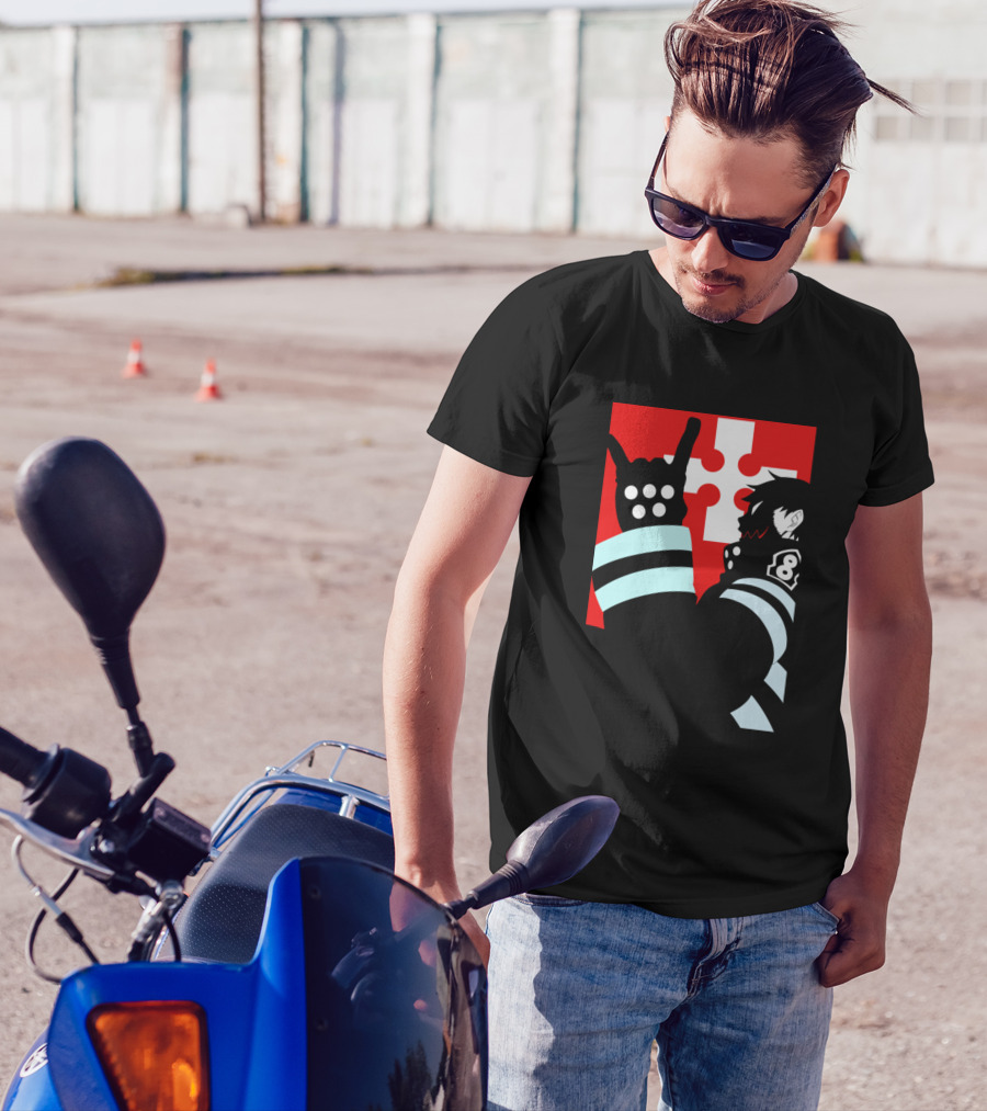 Shinra Kusakabe Enen No Shouboutai Fire Force Silhouette Pose T-Shirt