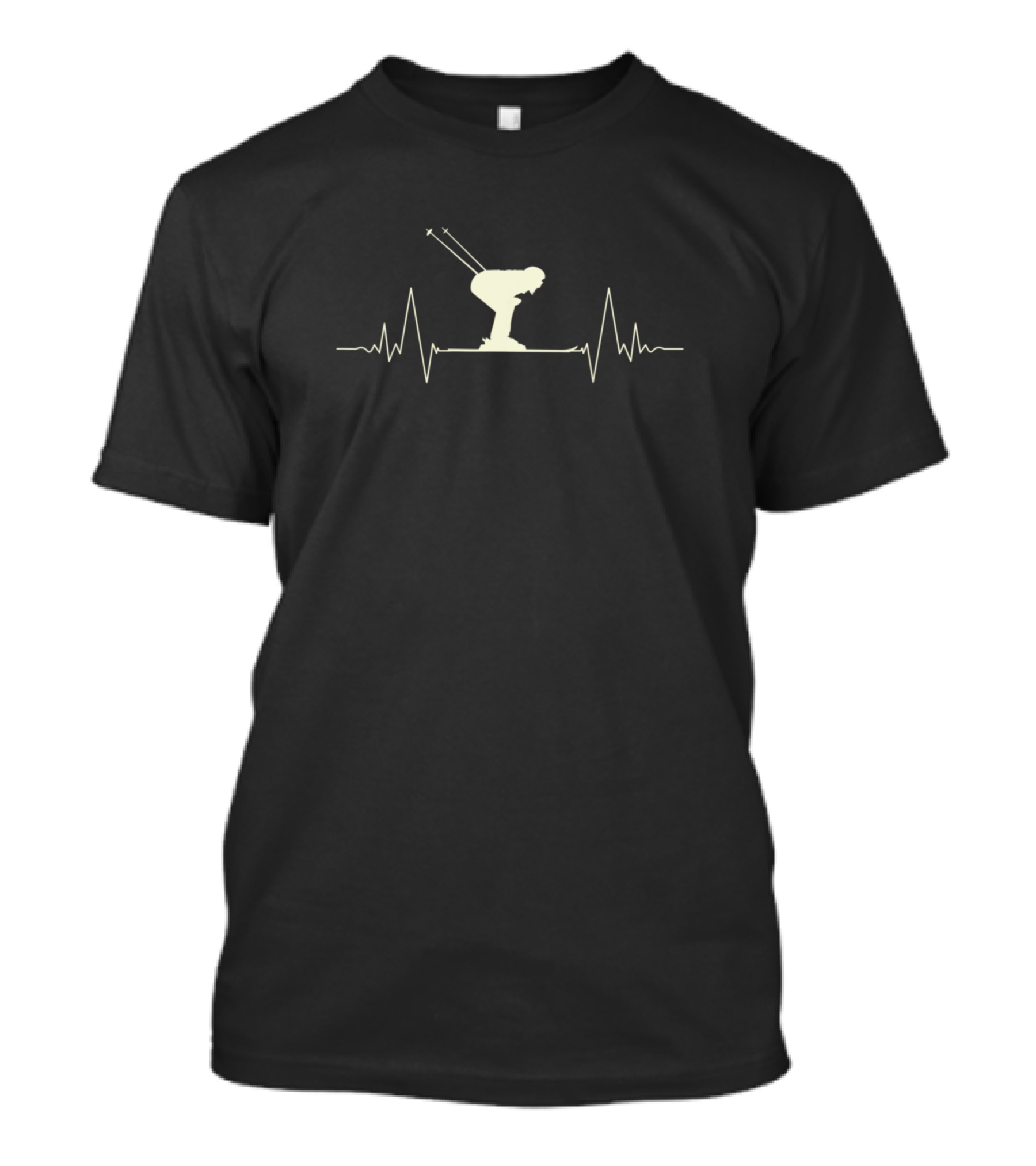 Skiing Skier Heartbeat Ski Winter Ice Snow T-Shirt