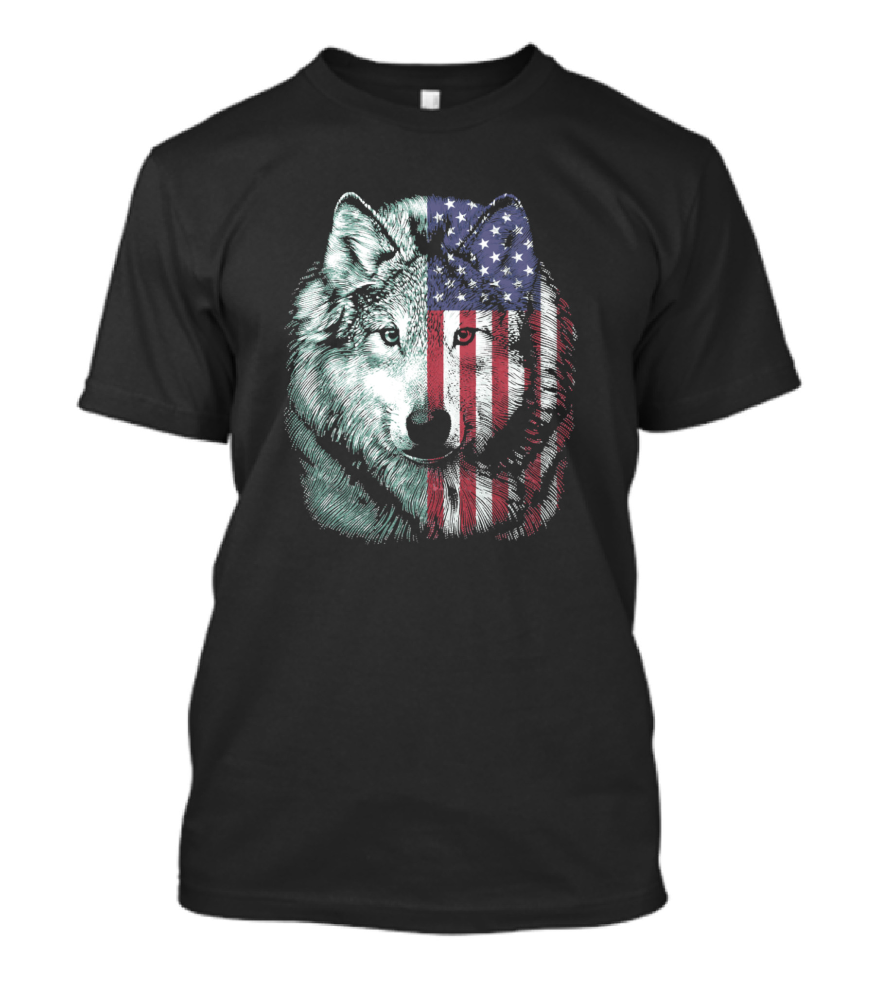 Wolf American Flag Wild Life T-Shirt