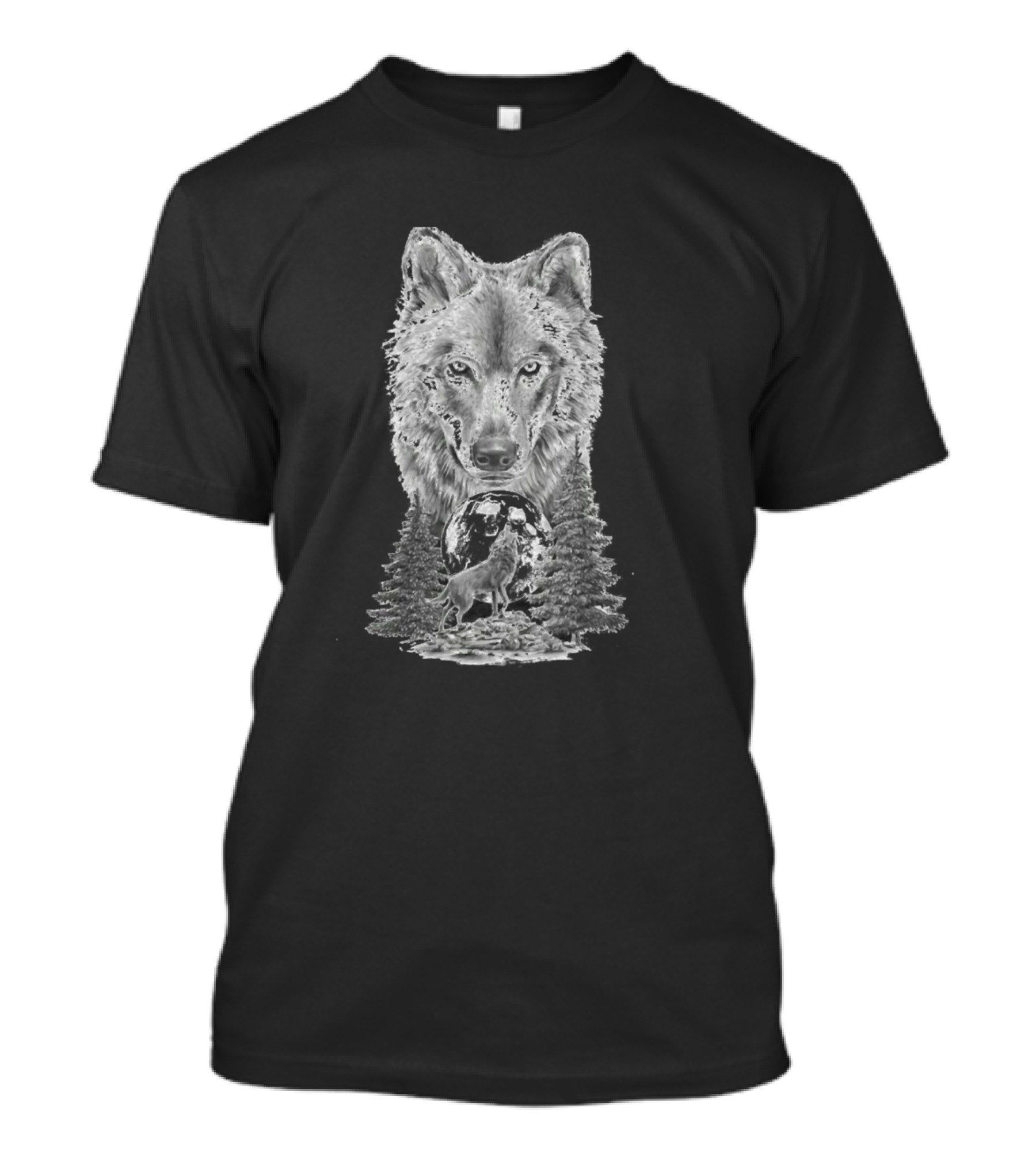 Wolf Wolf Wild Life Gran Wolf Forest Moon T-Shirt