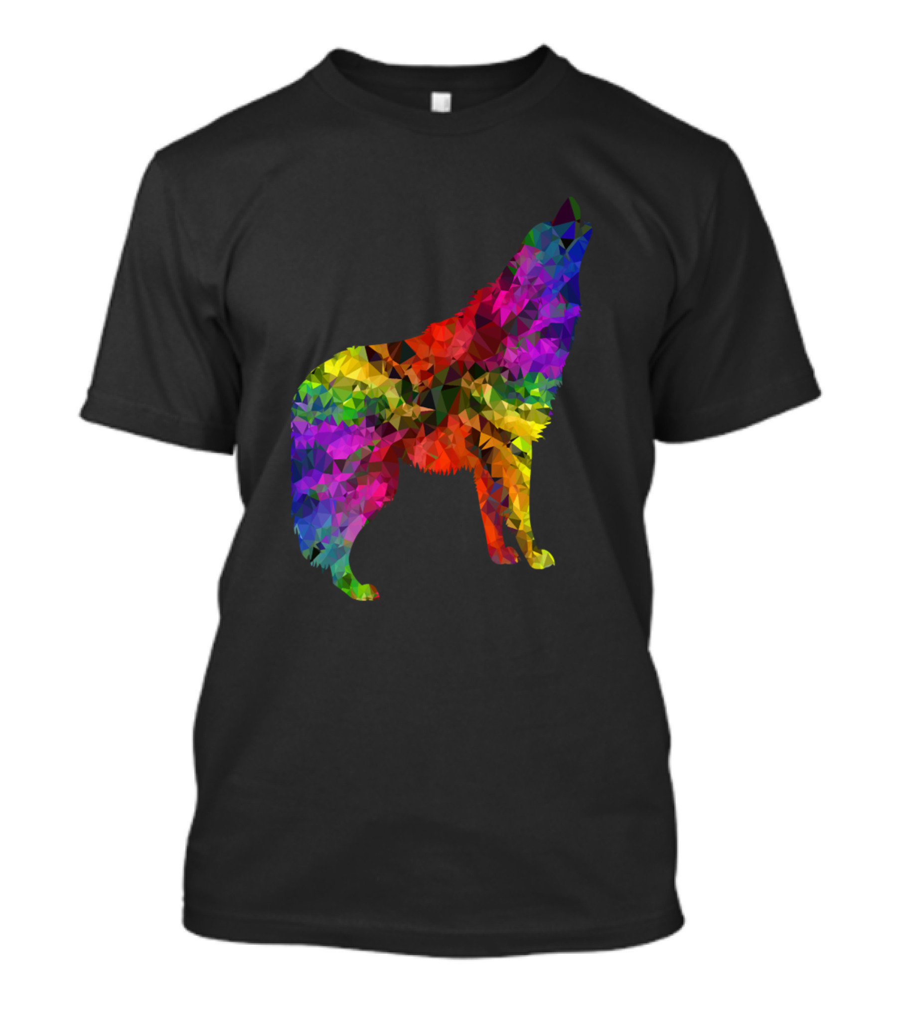 Wolf Wolf Wild Life Colorful Geometric T-Shirt