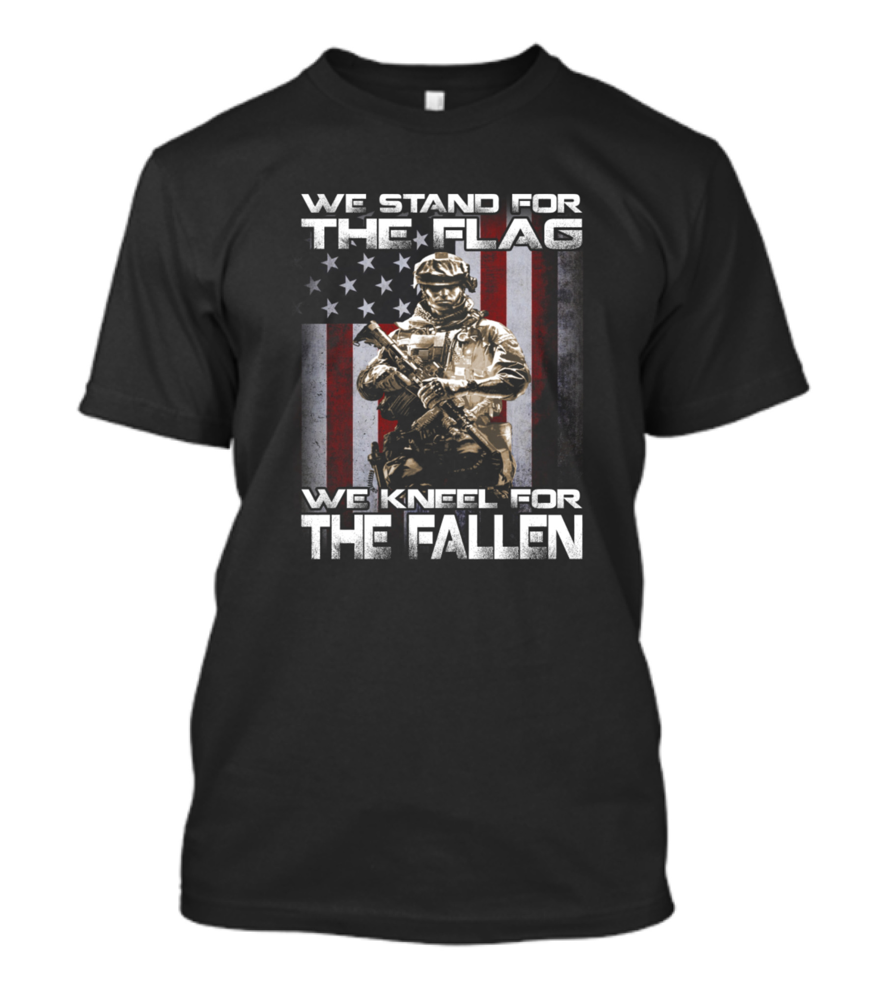 We Stand For The Flag We Kneel For The Fallen Soldier American Flag T-Shirt