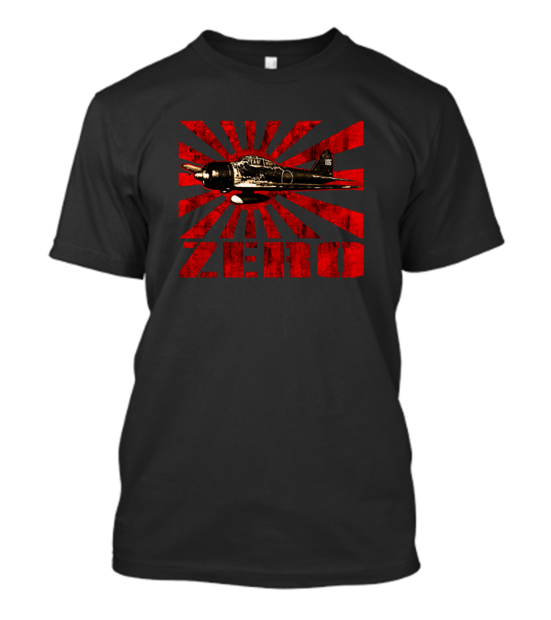 A6m Zero Aircraft With Rising Sun Background T-Shirt