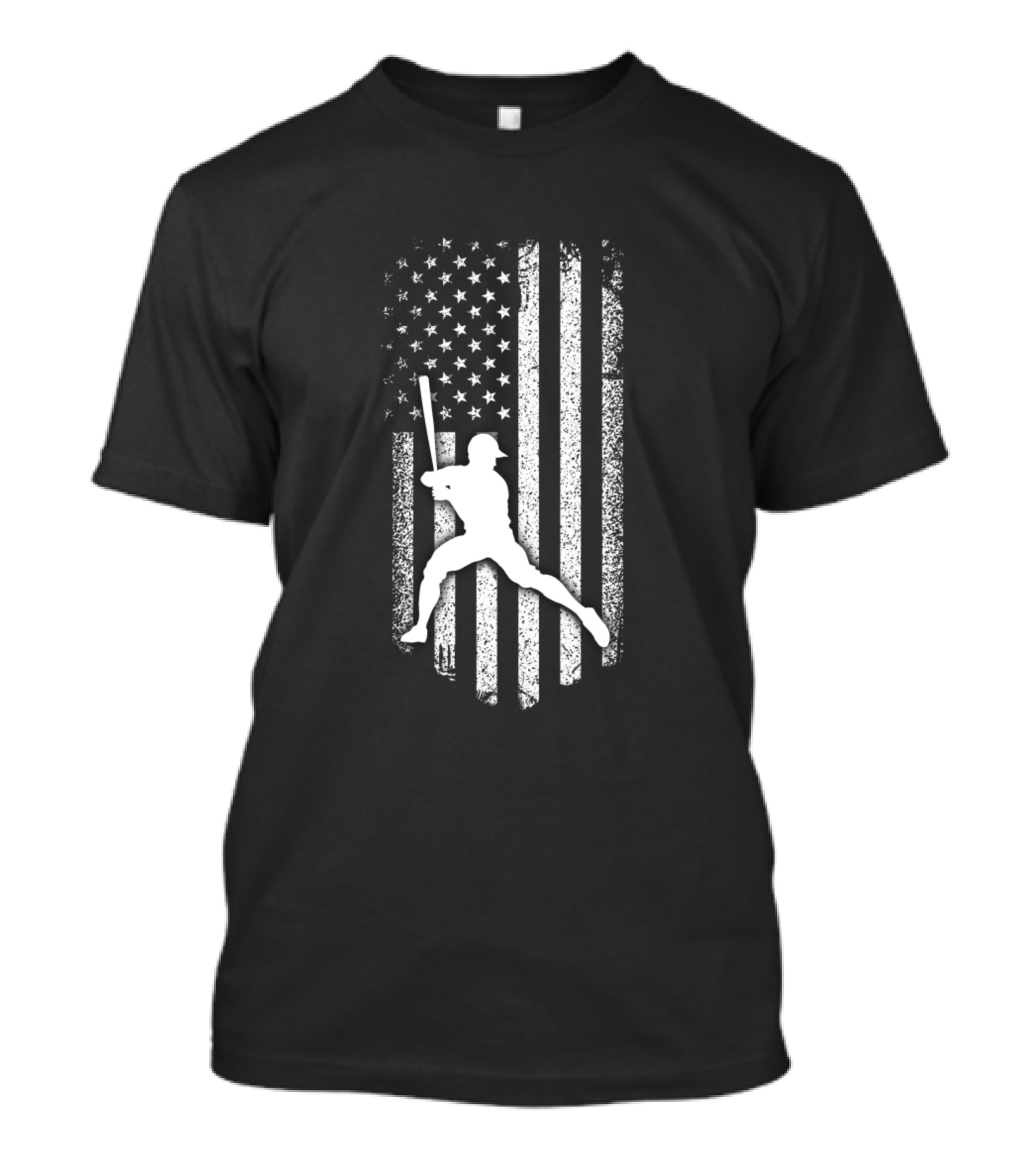American Flag Baseball Player Patriotic T-Shirt