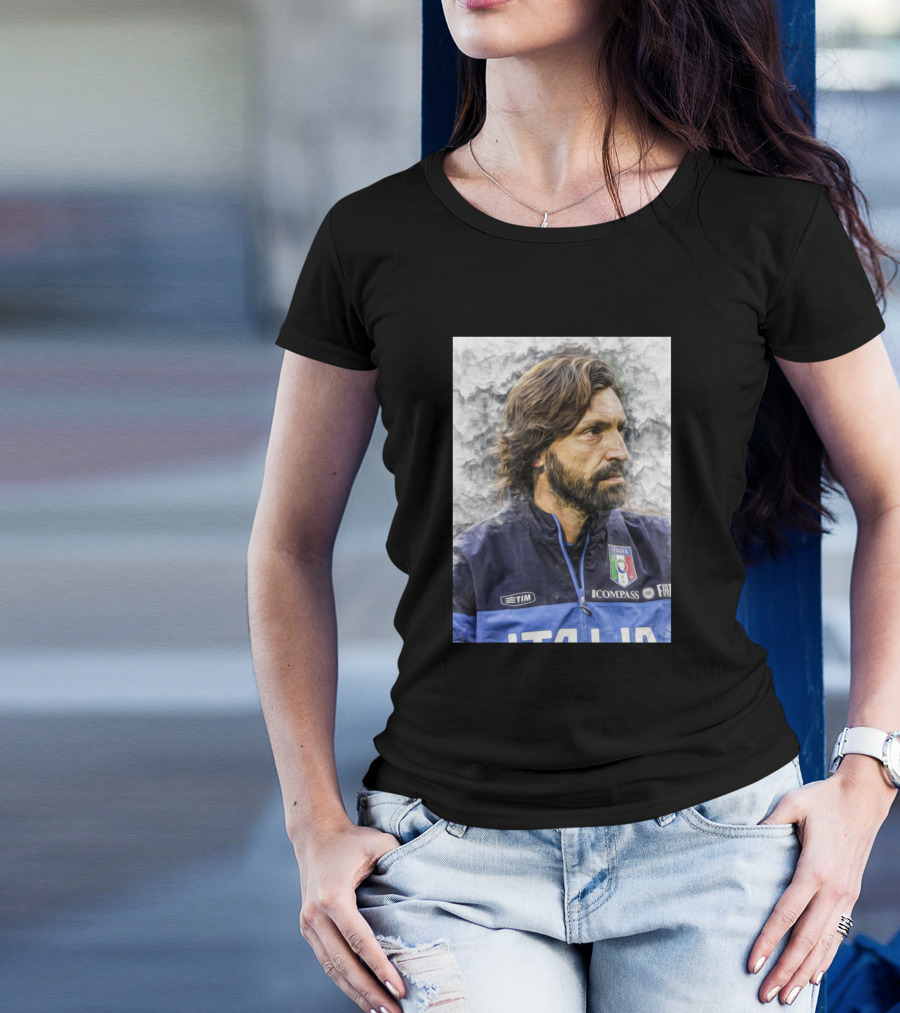 Andrea Pirlo Italy National Football Team TIM ICOMPASS FIAT Soccer T-Shirt