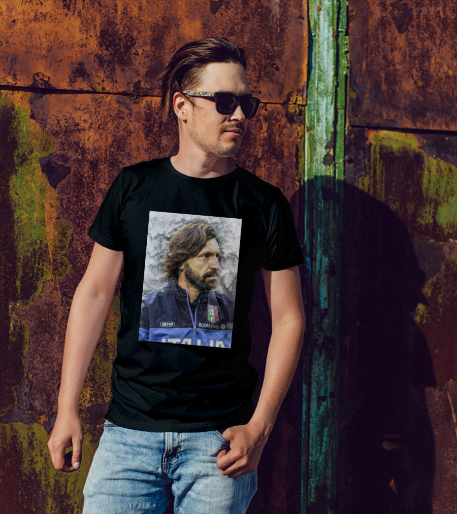 Andrea Pirlo Italy National Football Team TIM ICOMPASS FIAT Soccer T-Shirt