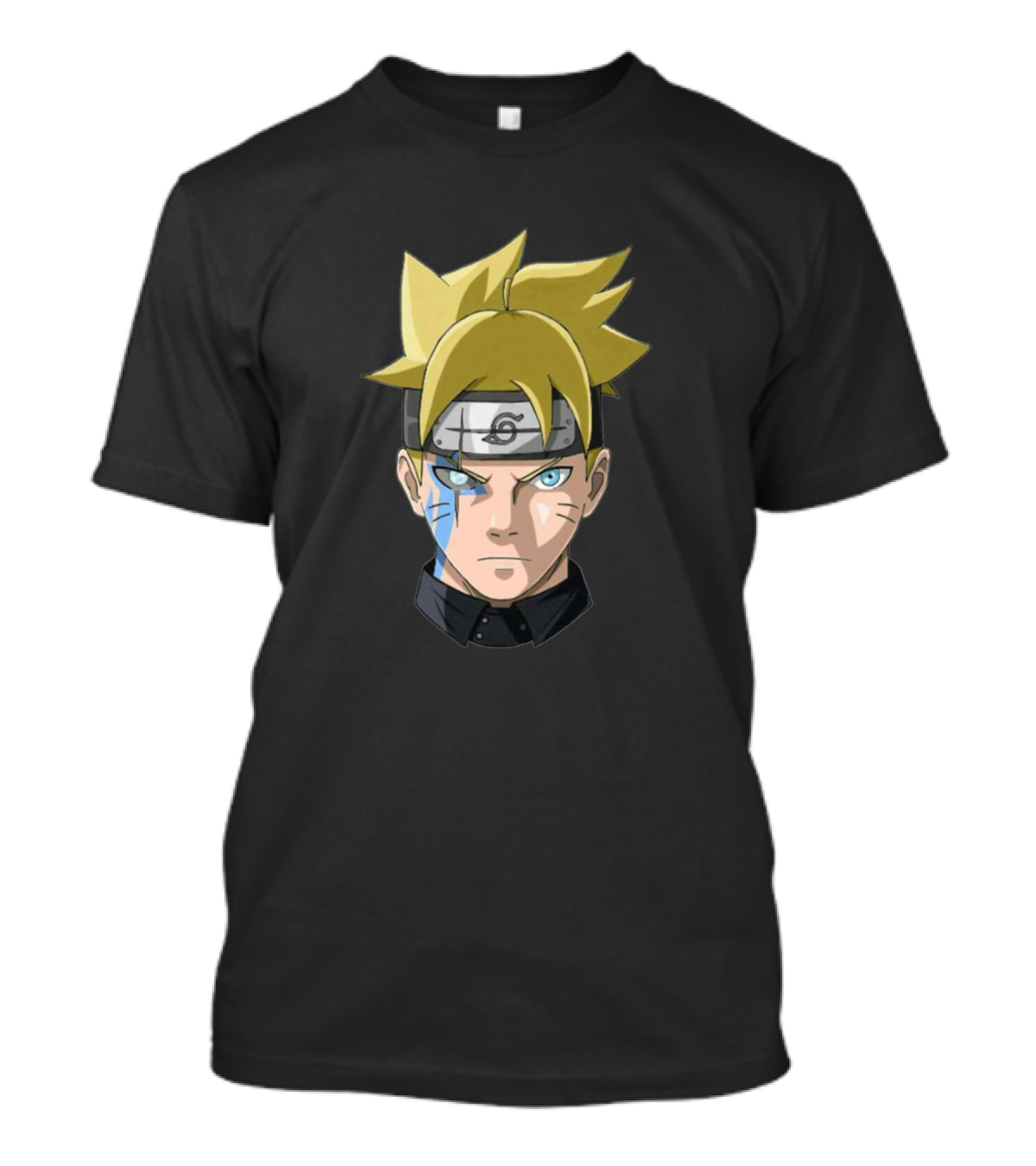 Boruto Uzumaki Anime Face Headband Lightning Eye T-Shirt