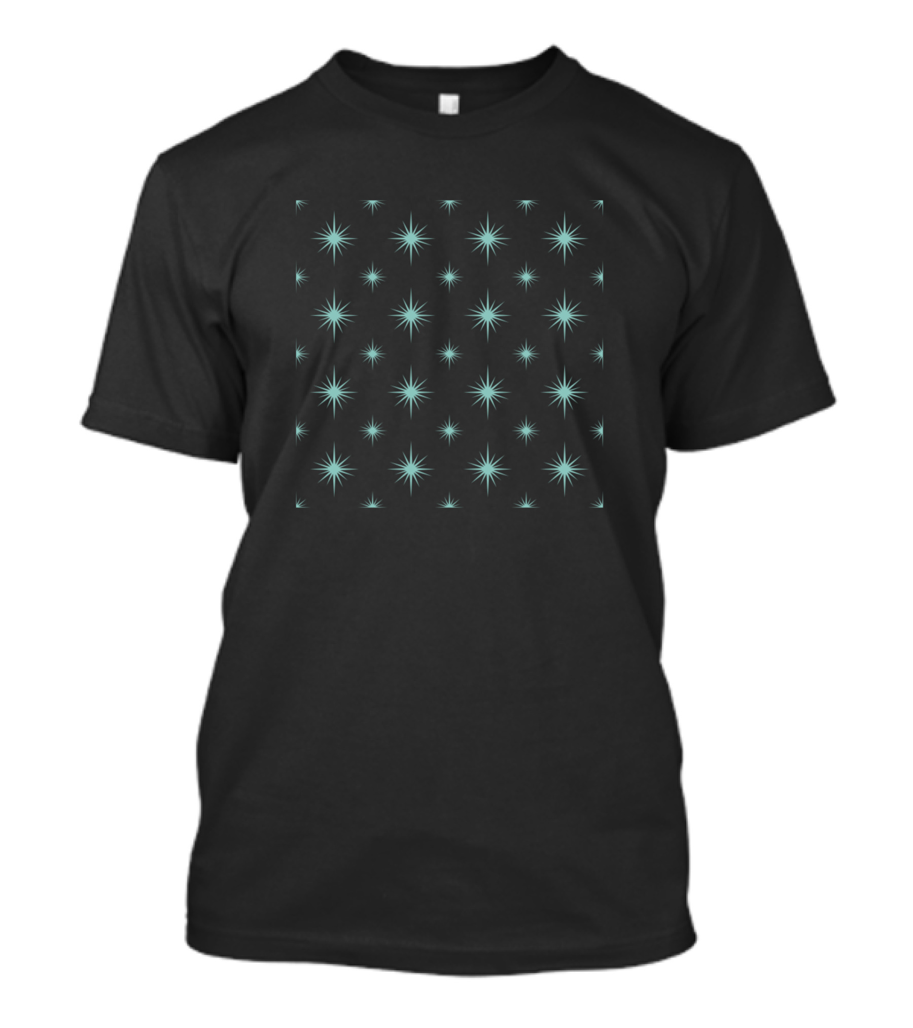 Aqua Blue Atomic Starburst Mid Century T-Shirt