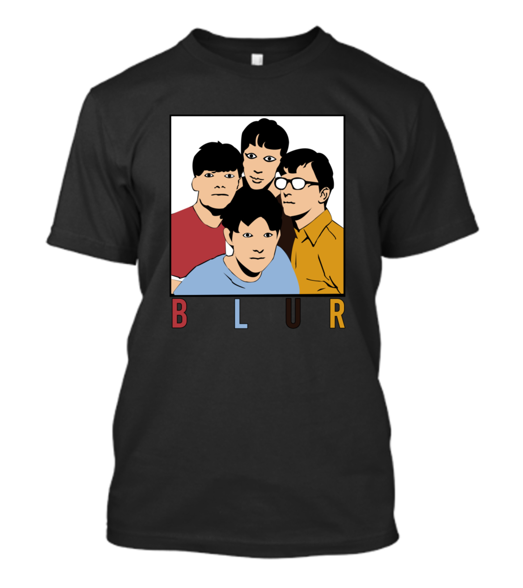 Blur Cartoon Band Members T-Shirt