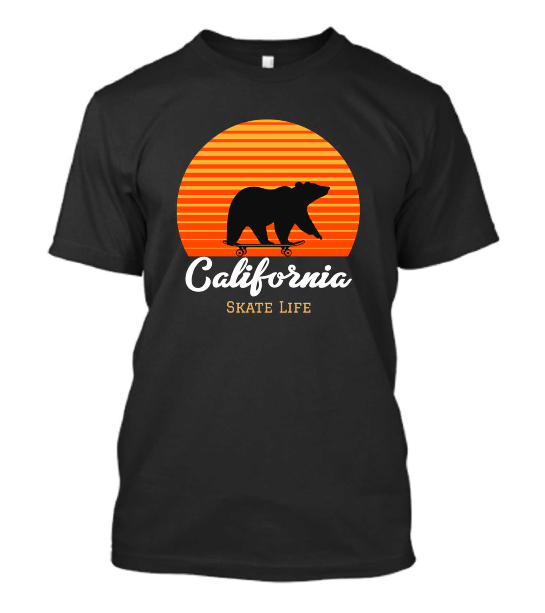 California Bear Skateboarding Skate Life Sunset T-Shirt