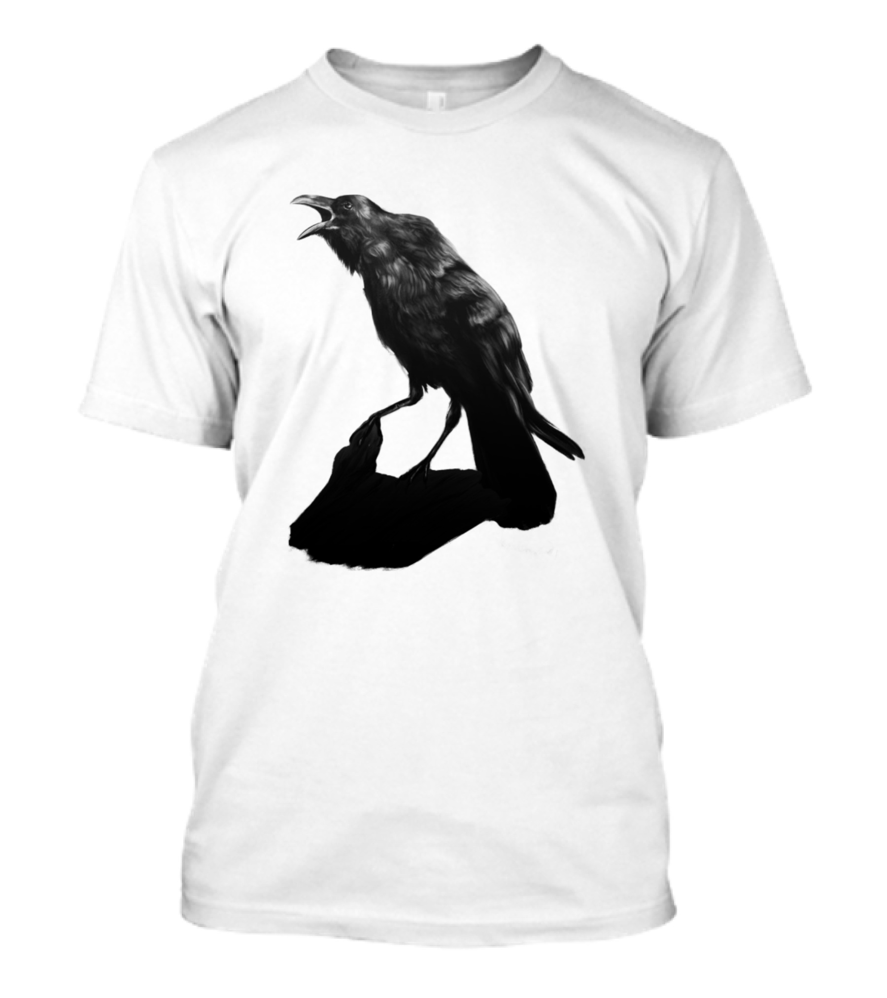 Raven Bird Shadow Black T-Shirt