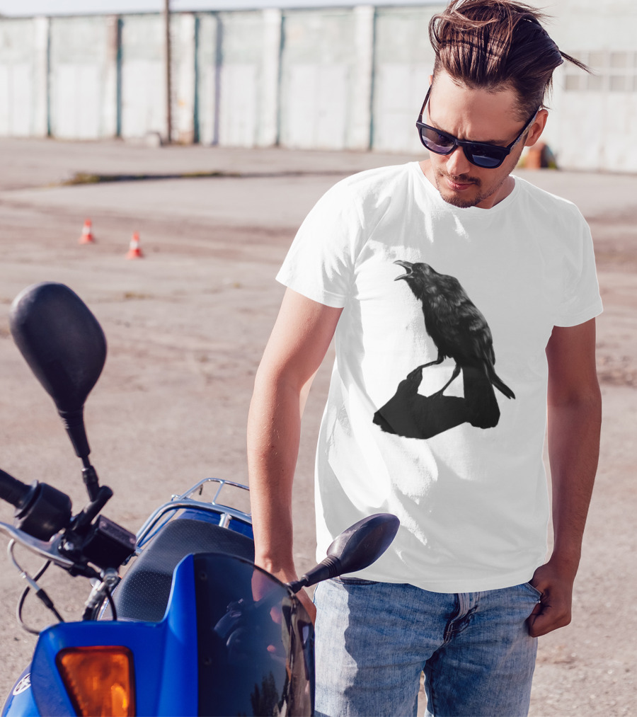 Raven Bird Shadow Black T-Shirt