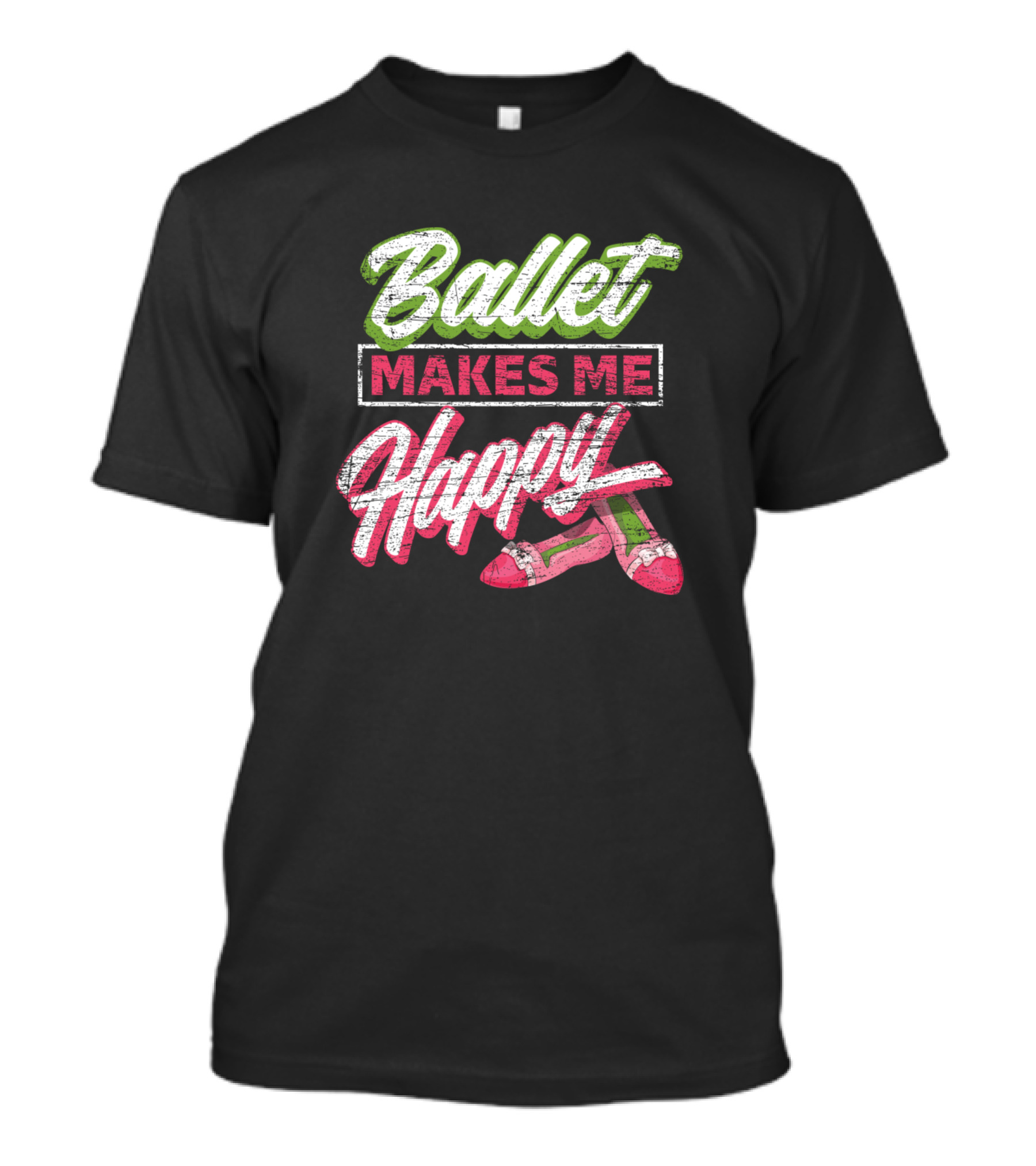 Ballet Makes Me Happy Ballet Shoes T-Shirt