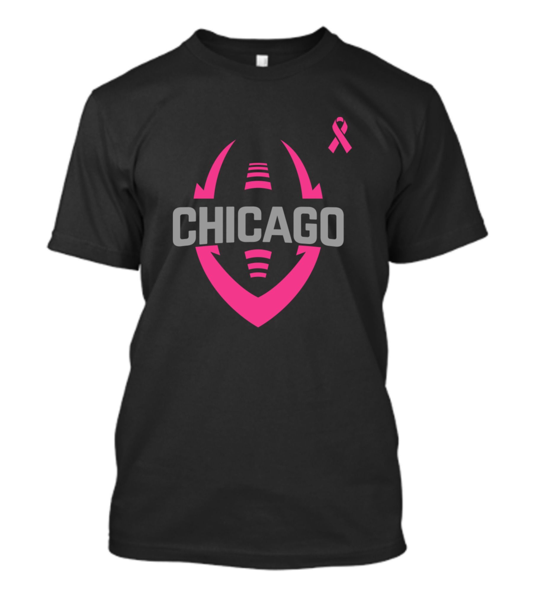 Chicago Football Pink Ribbon Awareness T-Shirt