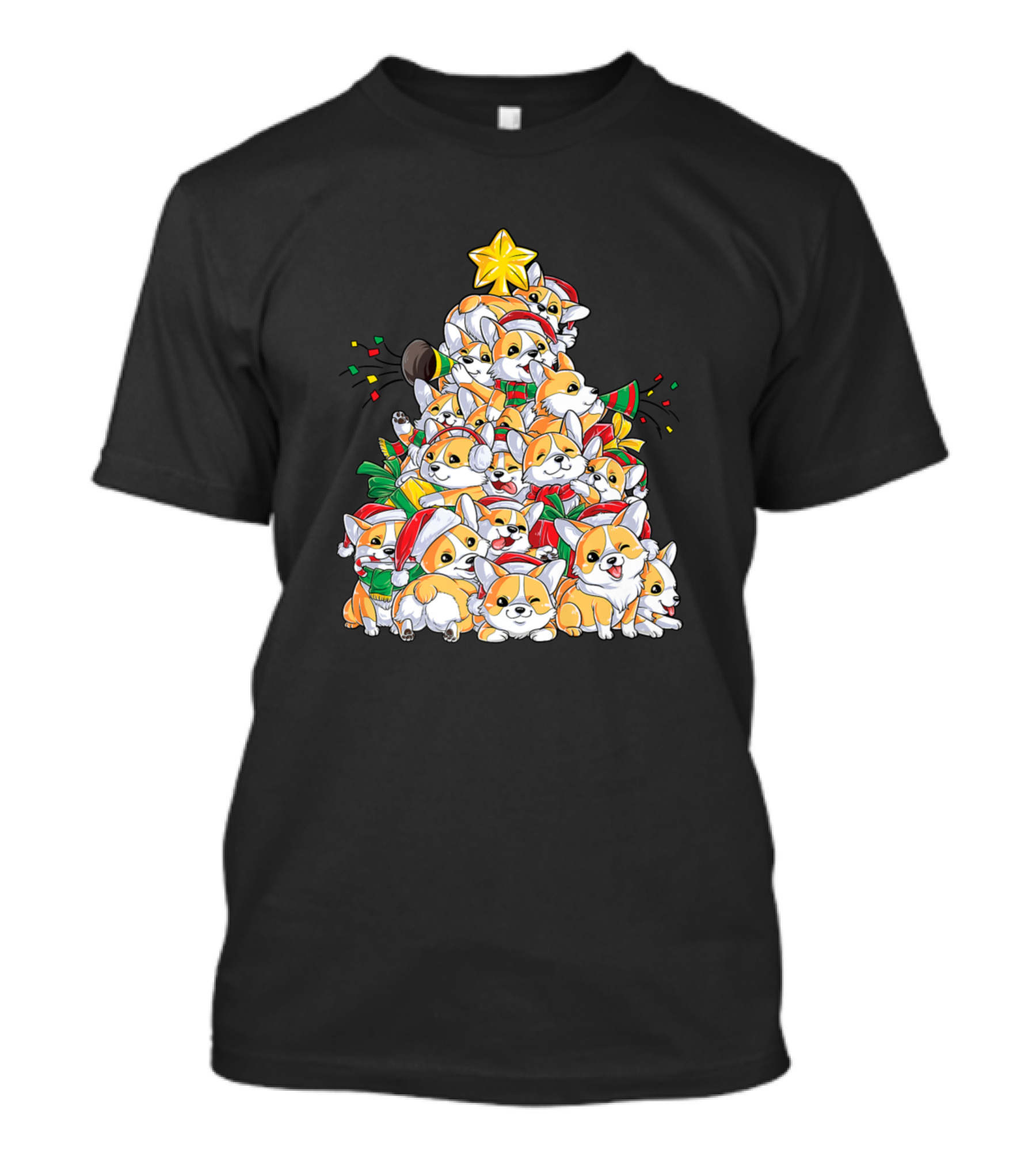 Merry Corgmas Corgi Dog Santa Christmas Tree T-Shirt