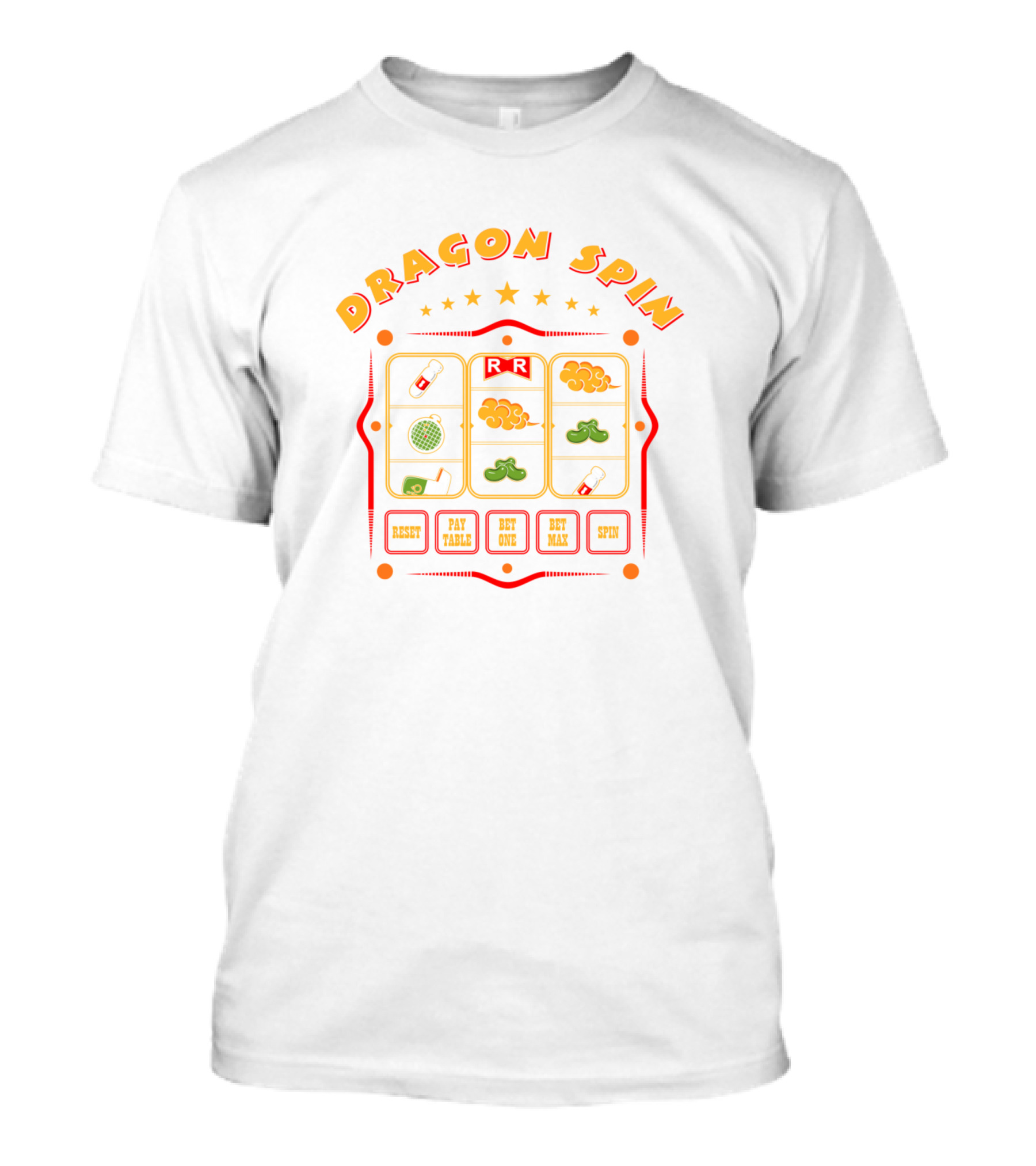 Dragon Spin Slot Machine Reset Pay Table Bet One Bet Max Spin T-Shirt