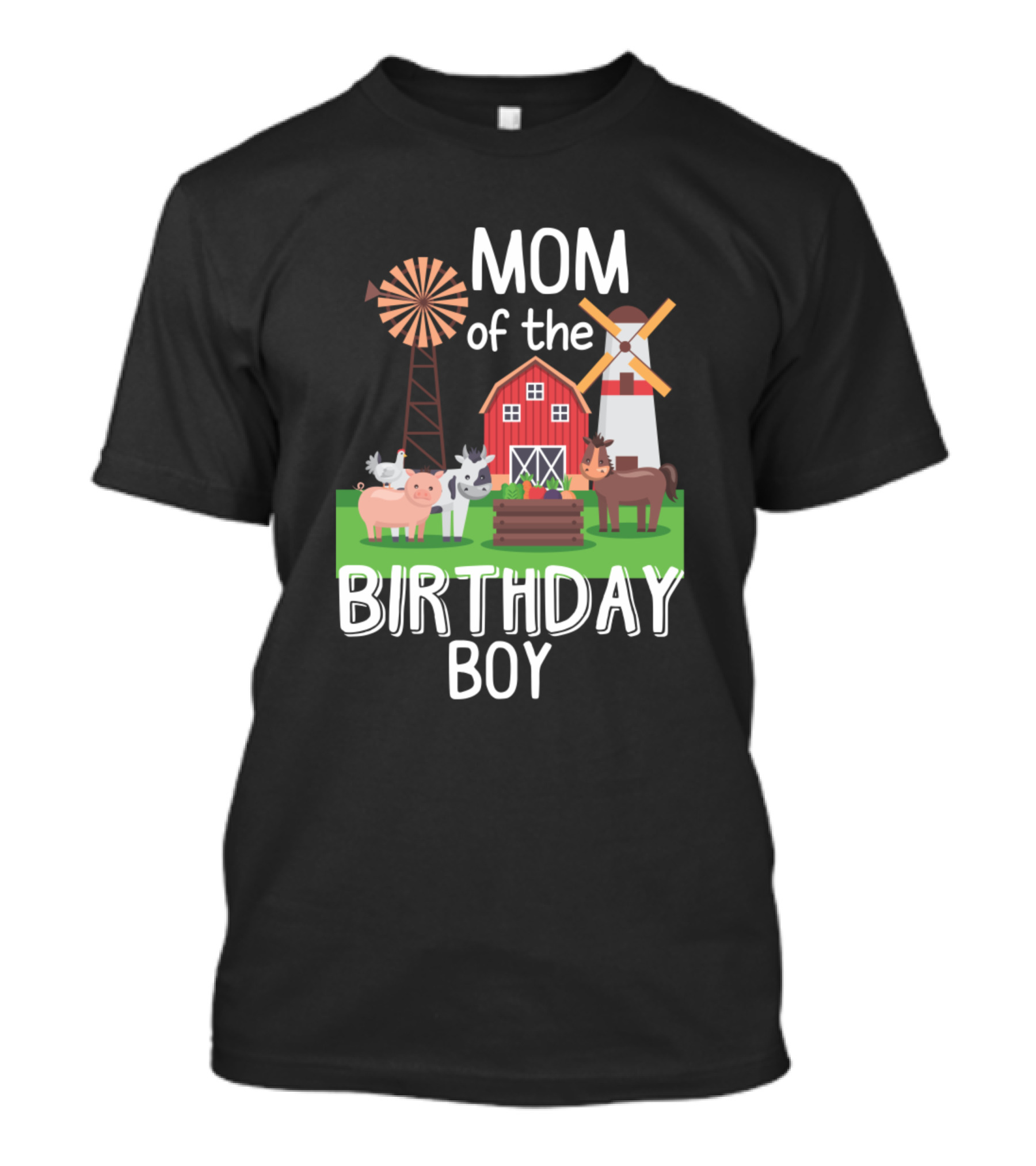Mom Of The Birthday Boy Farm Animal Loving T-Shirt