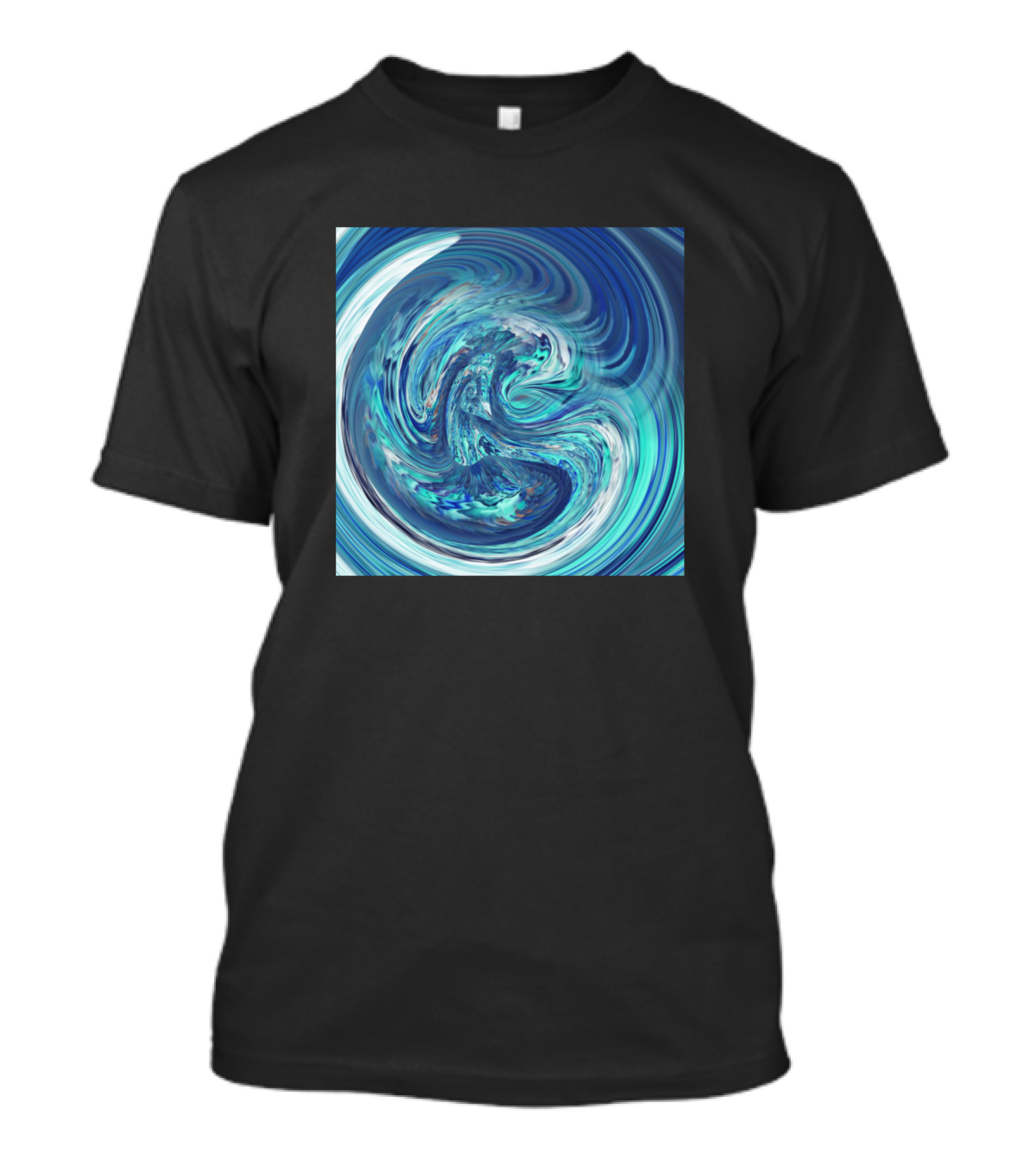 Fluid Acrylic Blue Swirl Paint T-Shirt