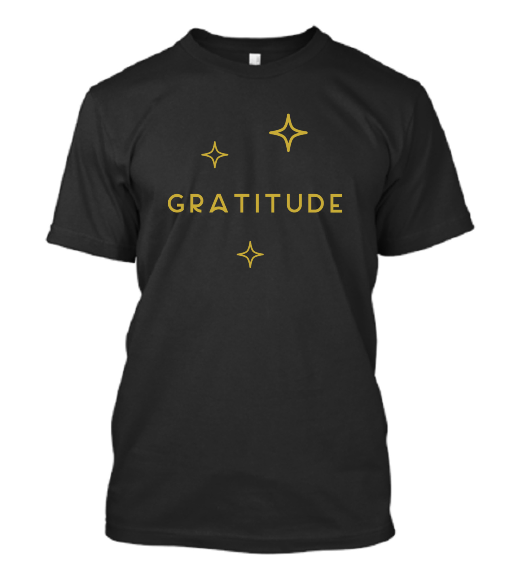 GRATITUDE Star Accents Minimalist T-Shirt