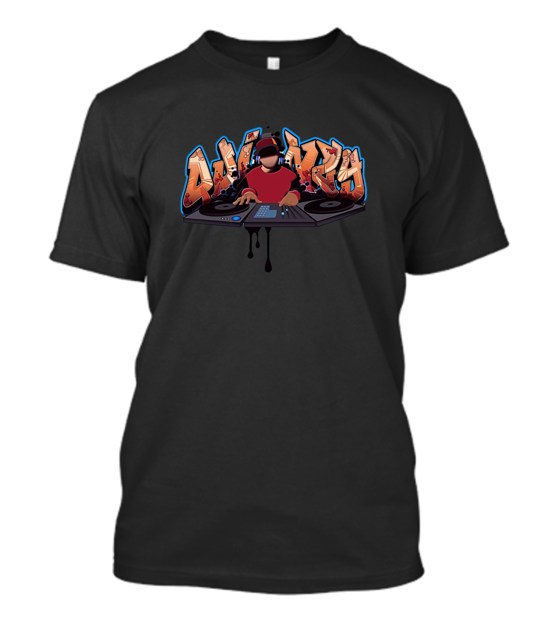 Hiphop Graffiti Alphabet DJ Turntable T-Shirt