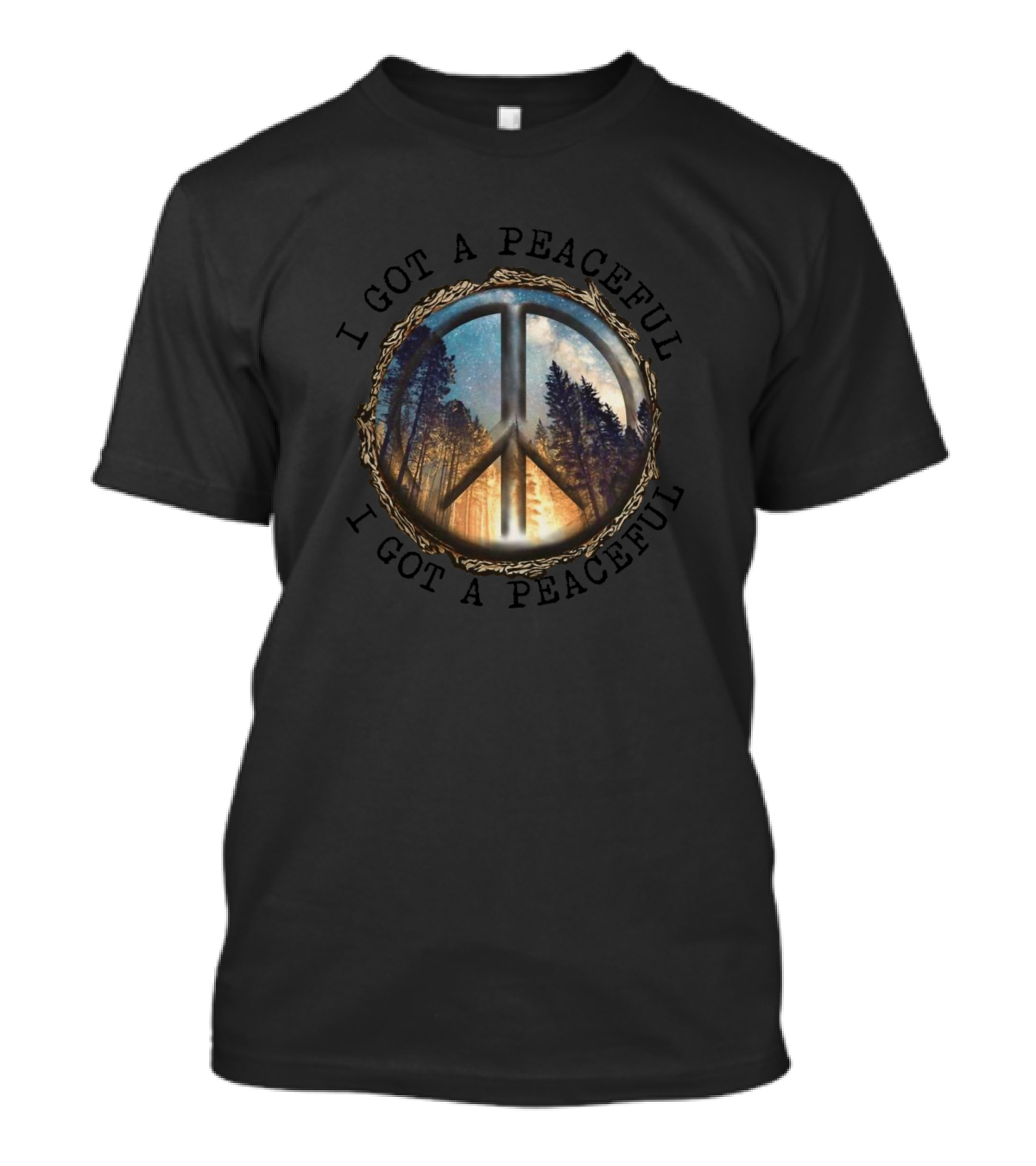 I Got A Peaceful Peace Sign Forest Scene T-Shirt
