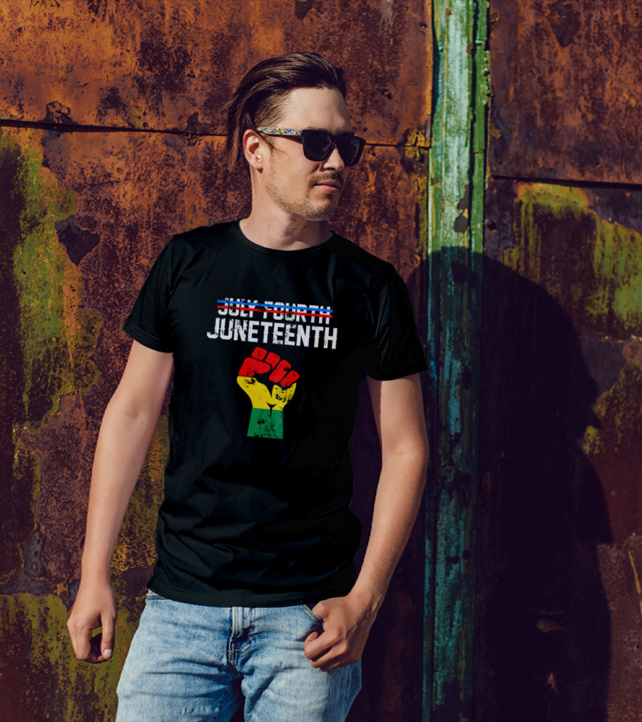 July Fourth Juneteenth Black History American African Fist T-Shirt