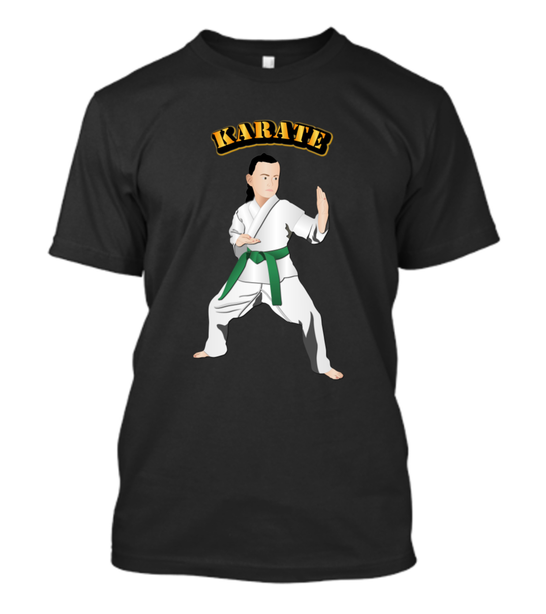 Karate Martial Arts Green Belt Stance T-Shirt