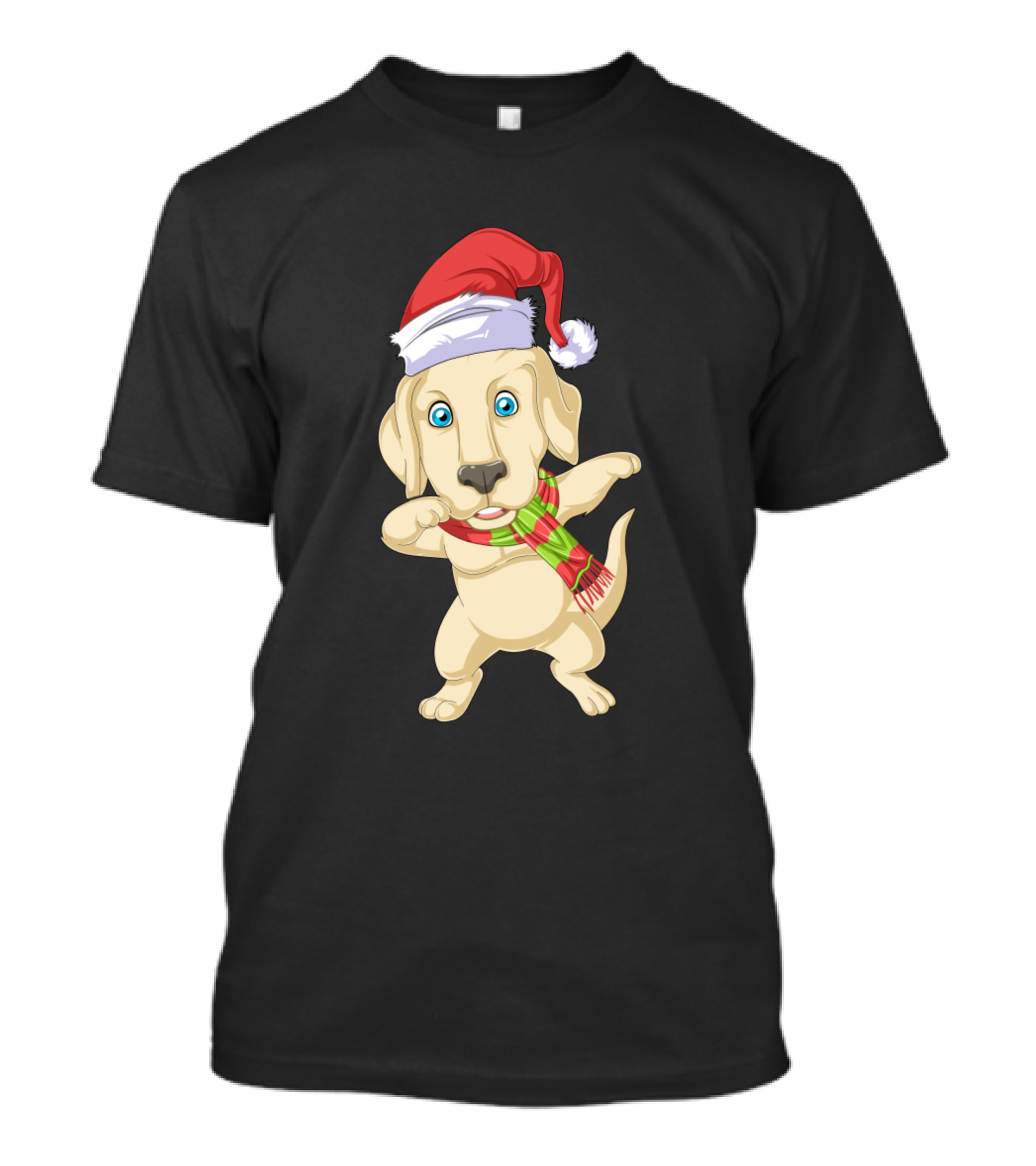 Labrador Dabbing Christmas Santa Hat Festive Scarf T-Shirt